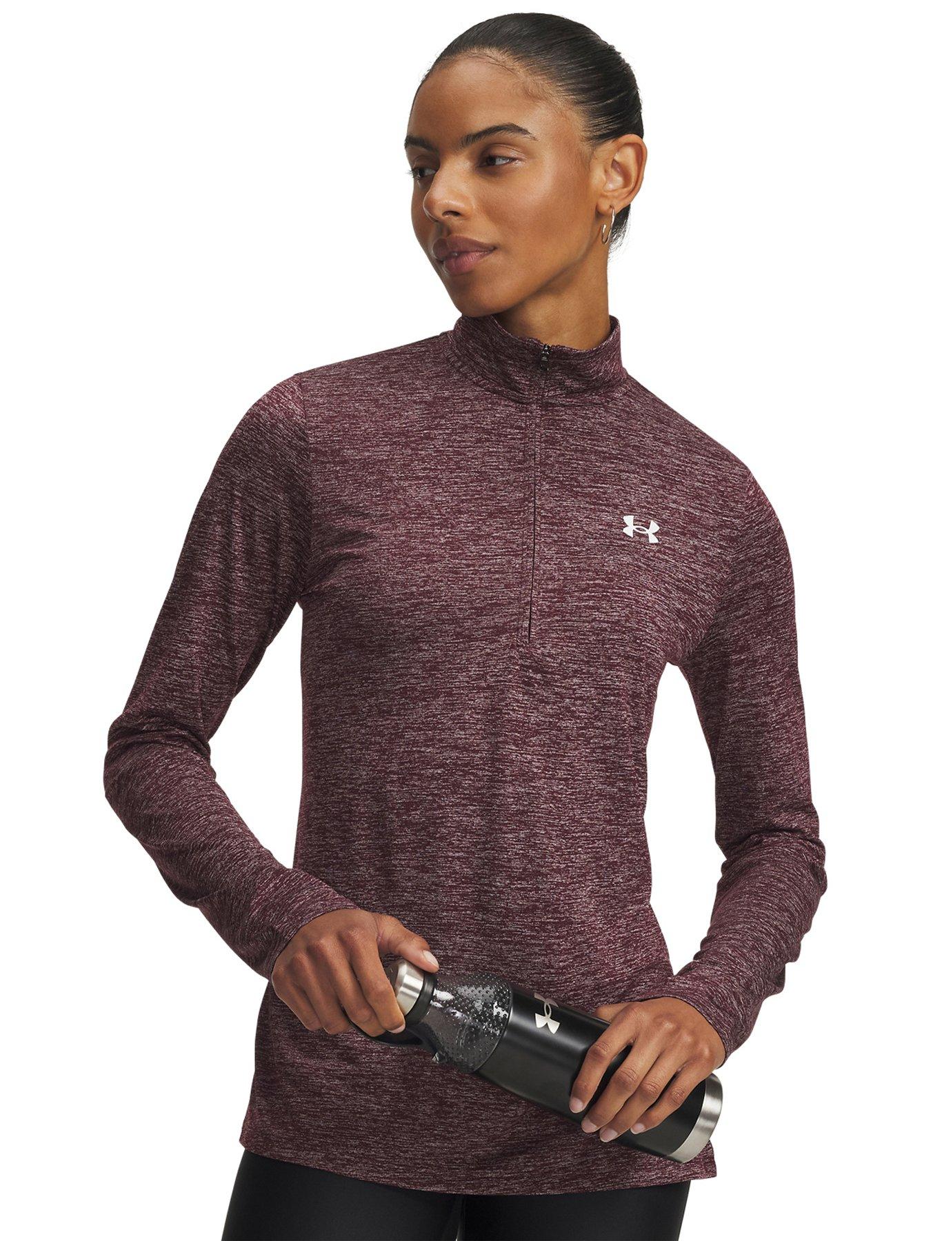 undefined Womens Training Tech Twist 1/2 Zip Top - Burgundy