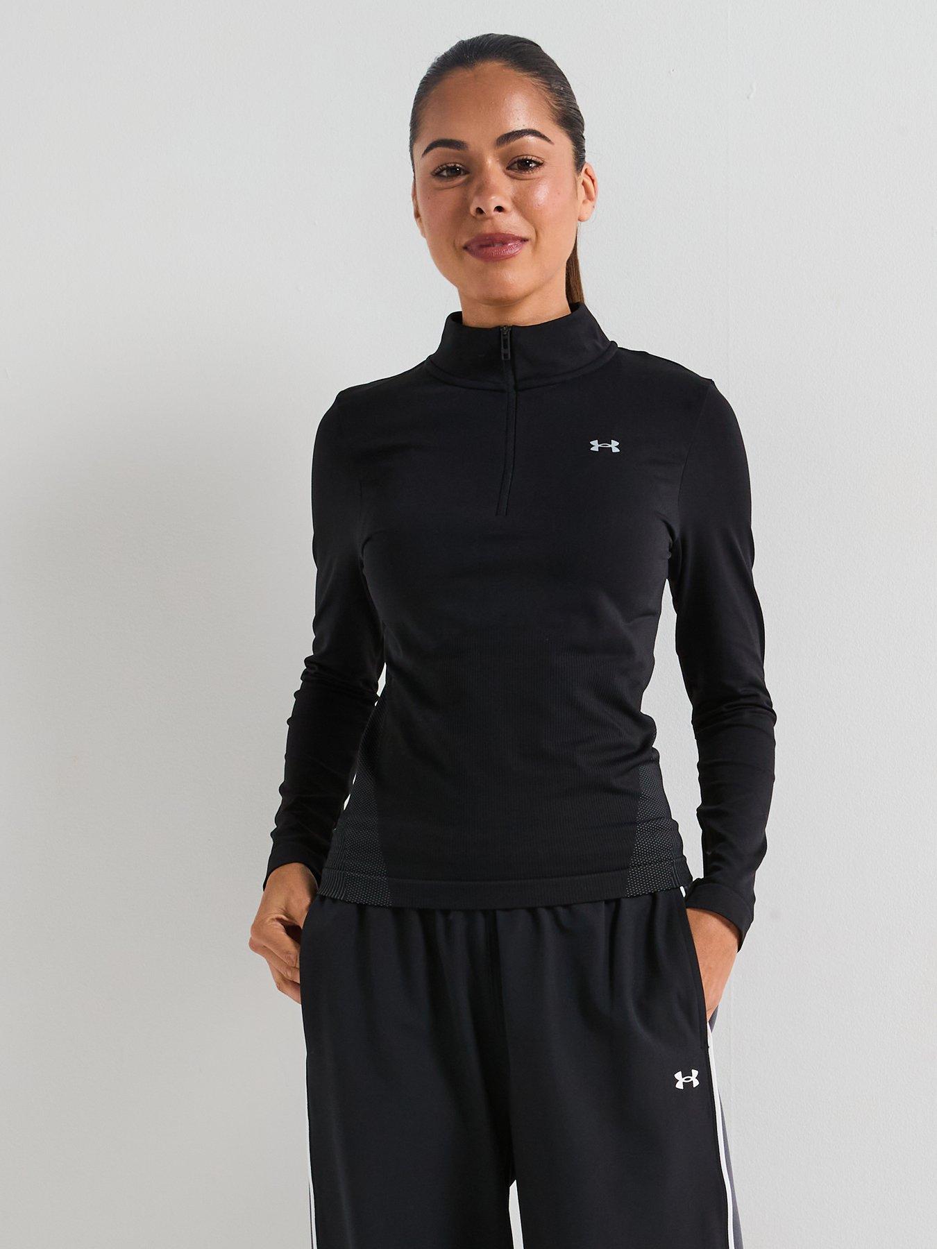 UNDER ARMOUR: Womens Training Vanish Seamless 1/4 Zip Top - Black