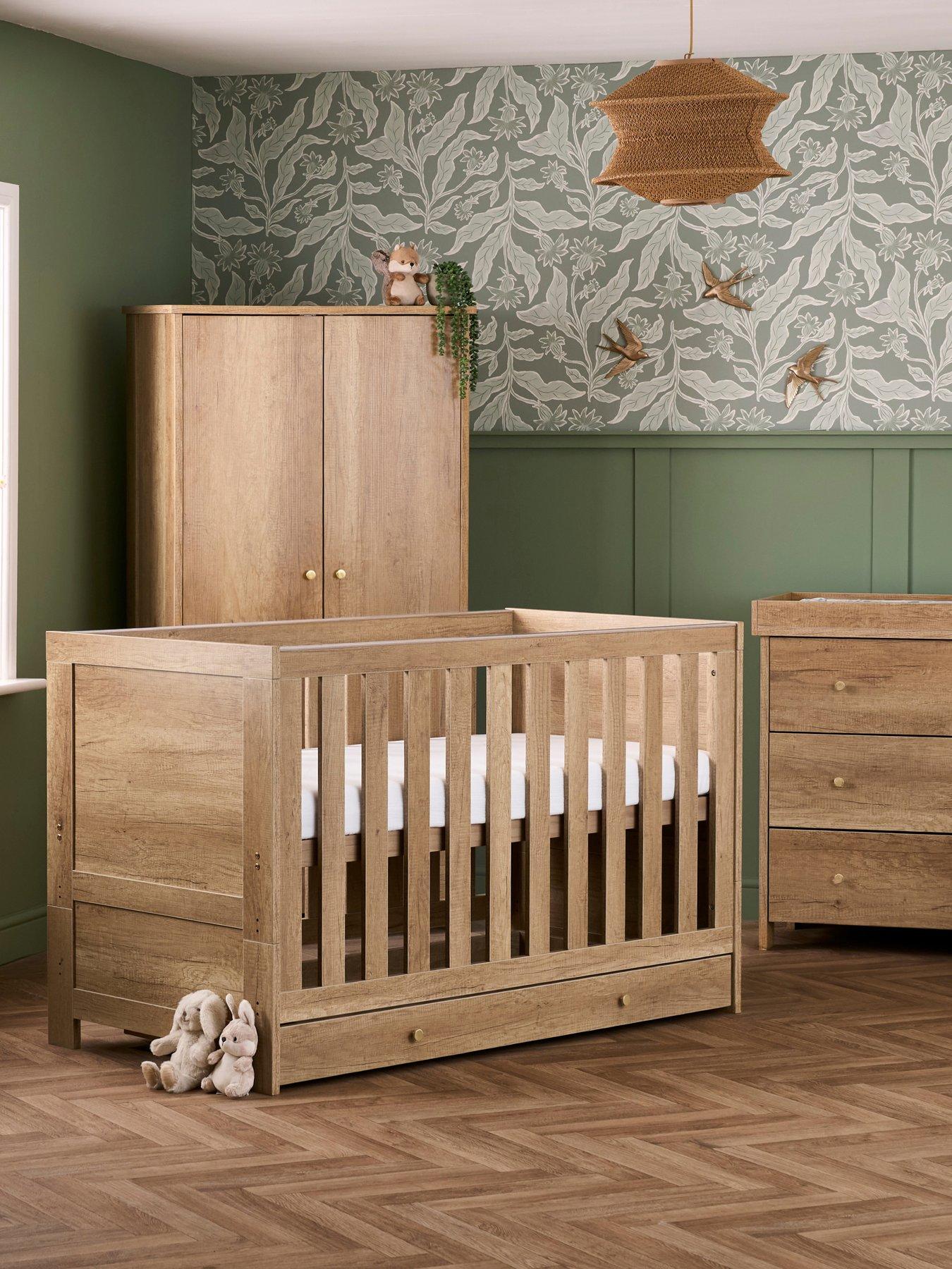 undefined Nika 3 Piece Room Set & Under Drawer - Oak