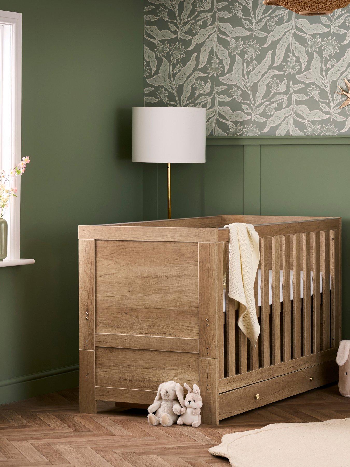 Obaby Nika Cot Bed  &  Under Drawer - Oak