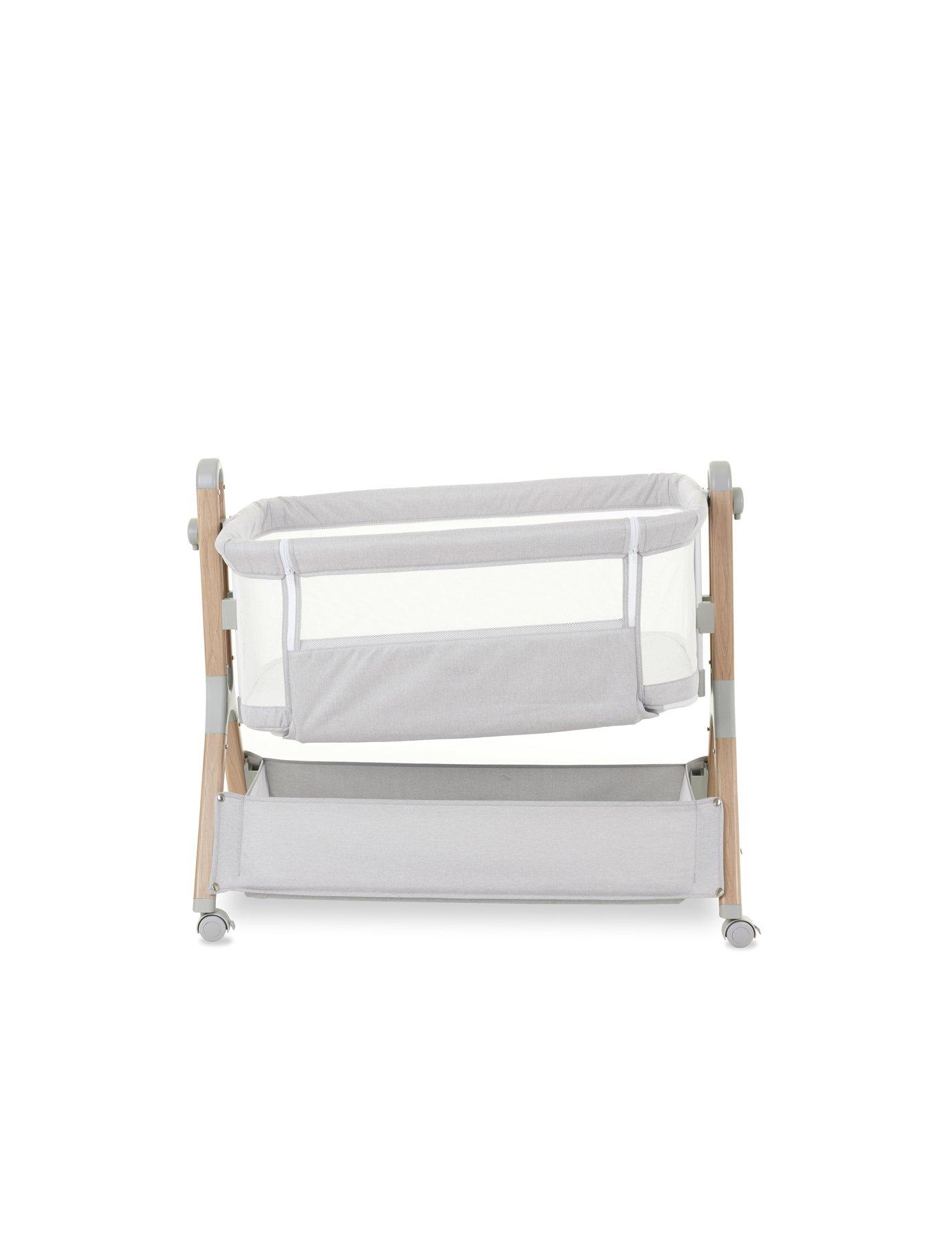 Image 6 of 7 of Obaby Bedside Crib - Grey