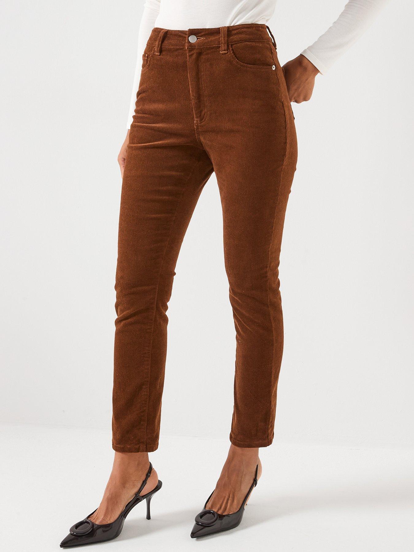 The Very Collection Straight Leg Cord Trousers - Brown
