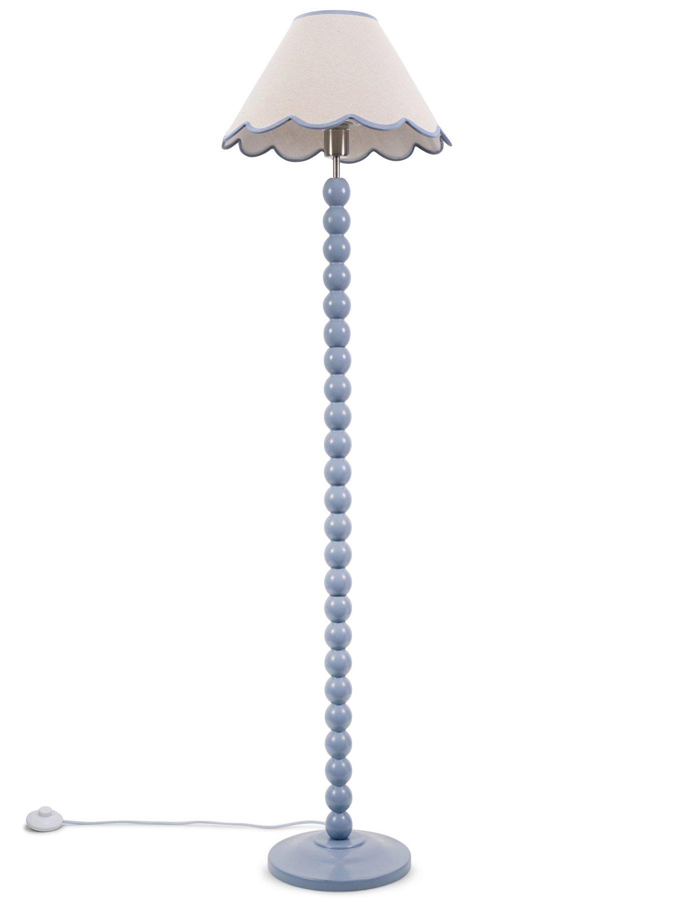undefined Bobbles Painted Floor Lamp with Trim Scallop Shade