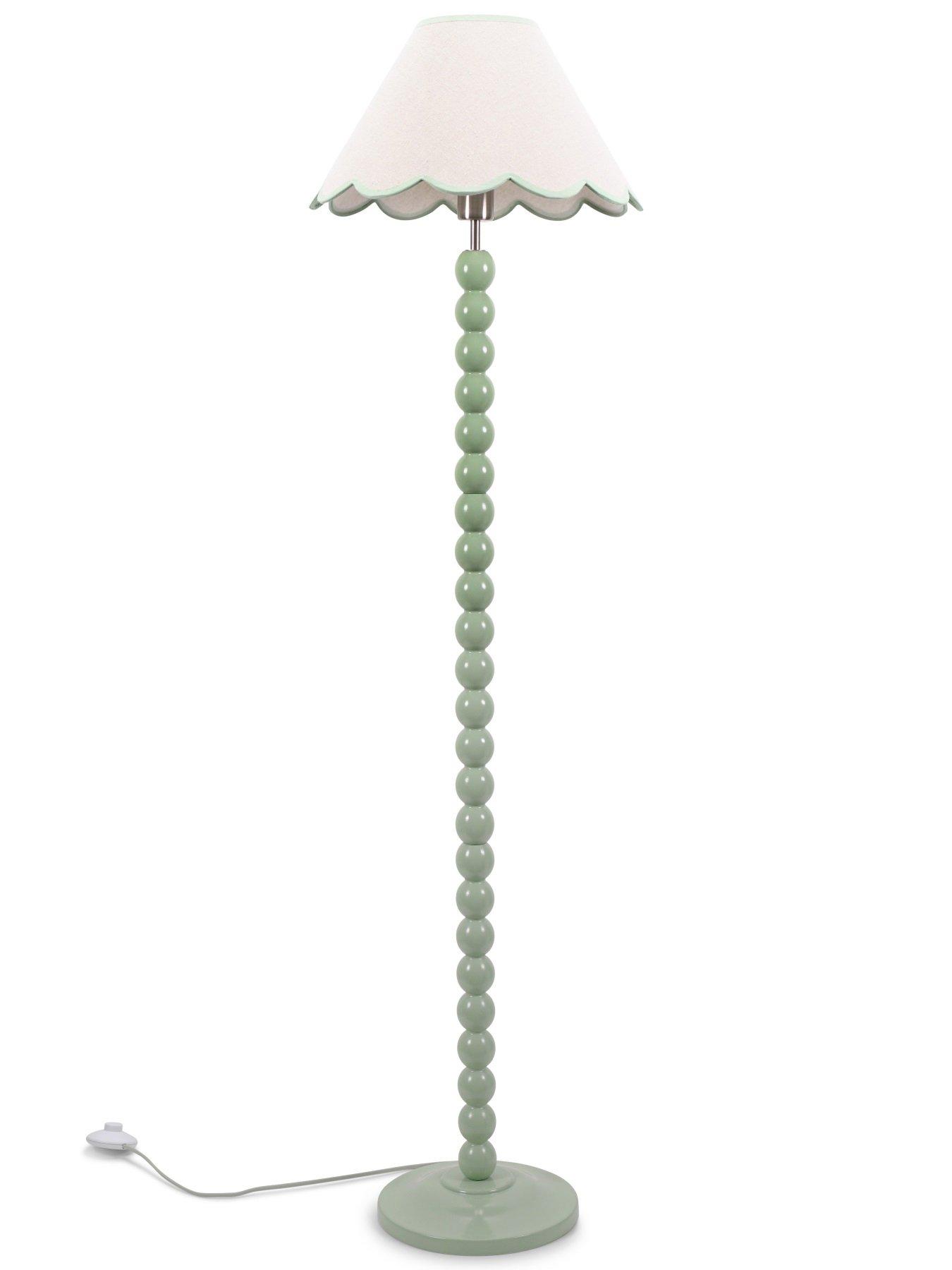 undefined Bobbles Painted Floor Lamp with Trim Scallop Shade