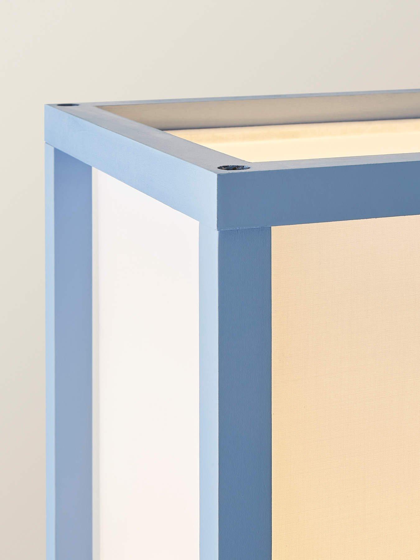 Image 3 of 7 of ValueLights Struttura Pastel Wood Shelving Square Floor Lamp with Fabric Shade