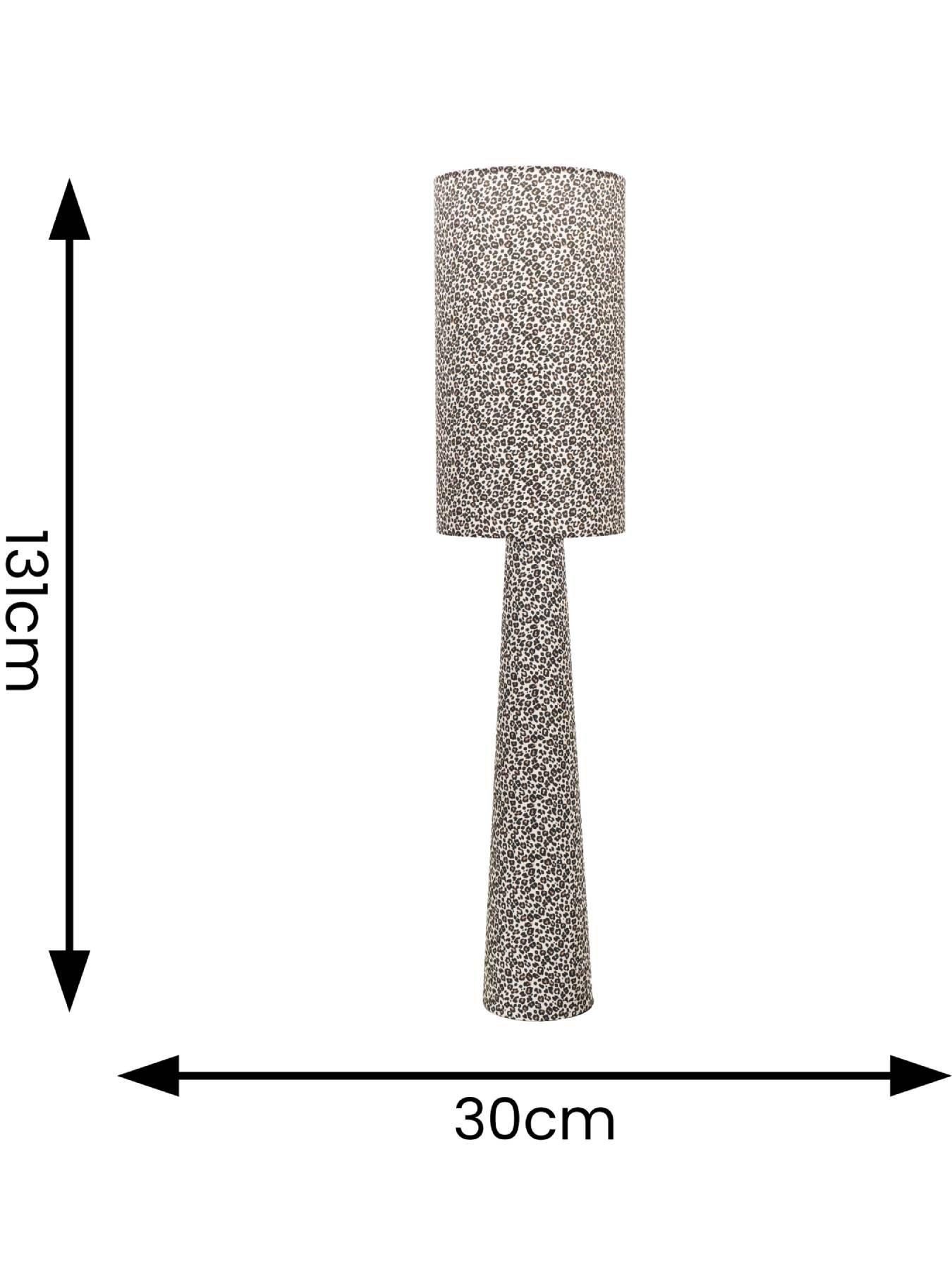 Image 5 of 5 of ValueLights Bertie Leopard Print Full Fabric Midi Floor Lamp