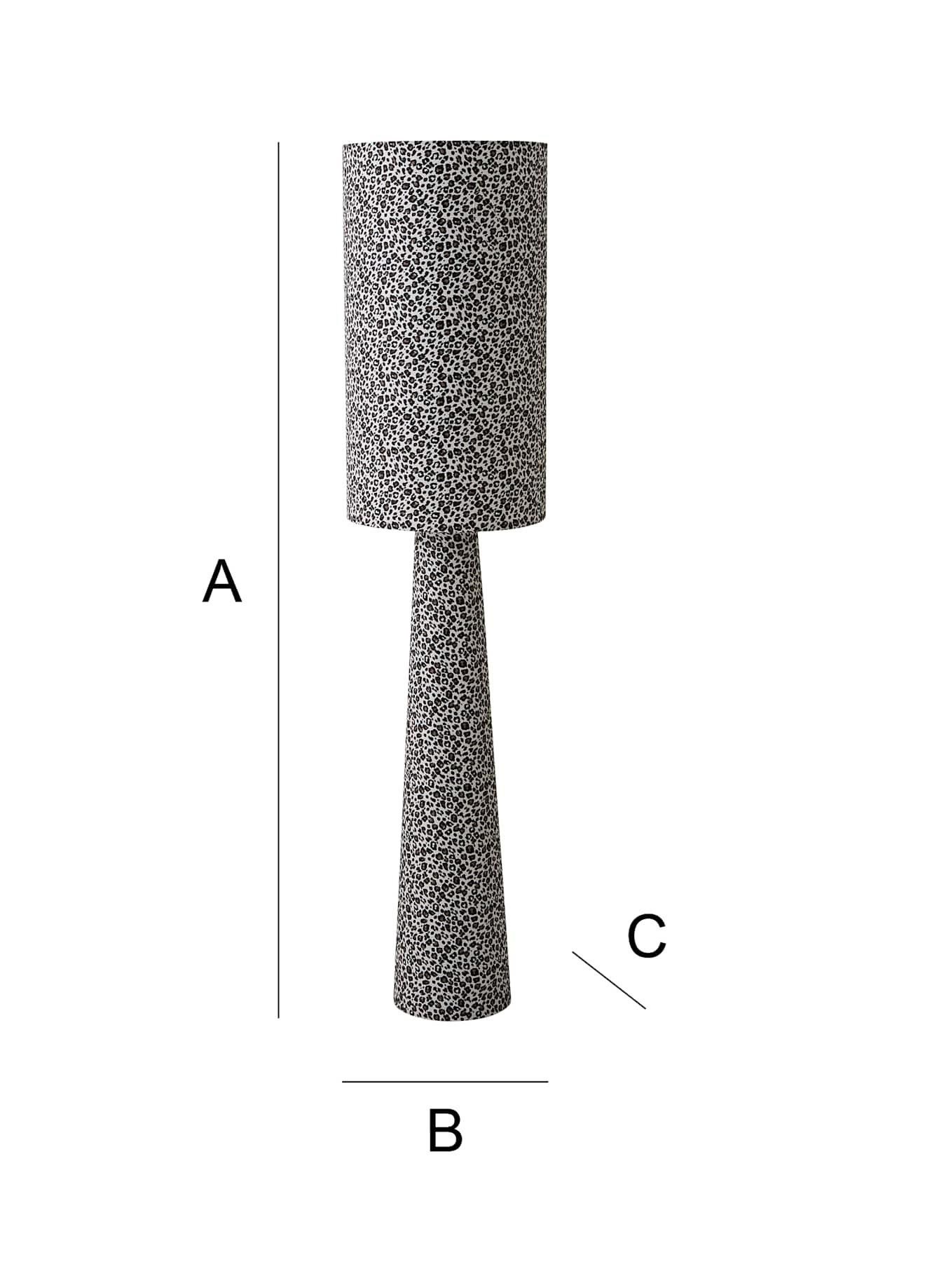Image 6 of 7 of ValueLights Bertie Leopard Print Full Fabric Midi Floor Lamp