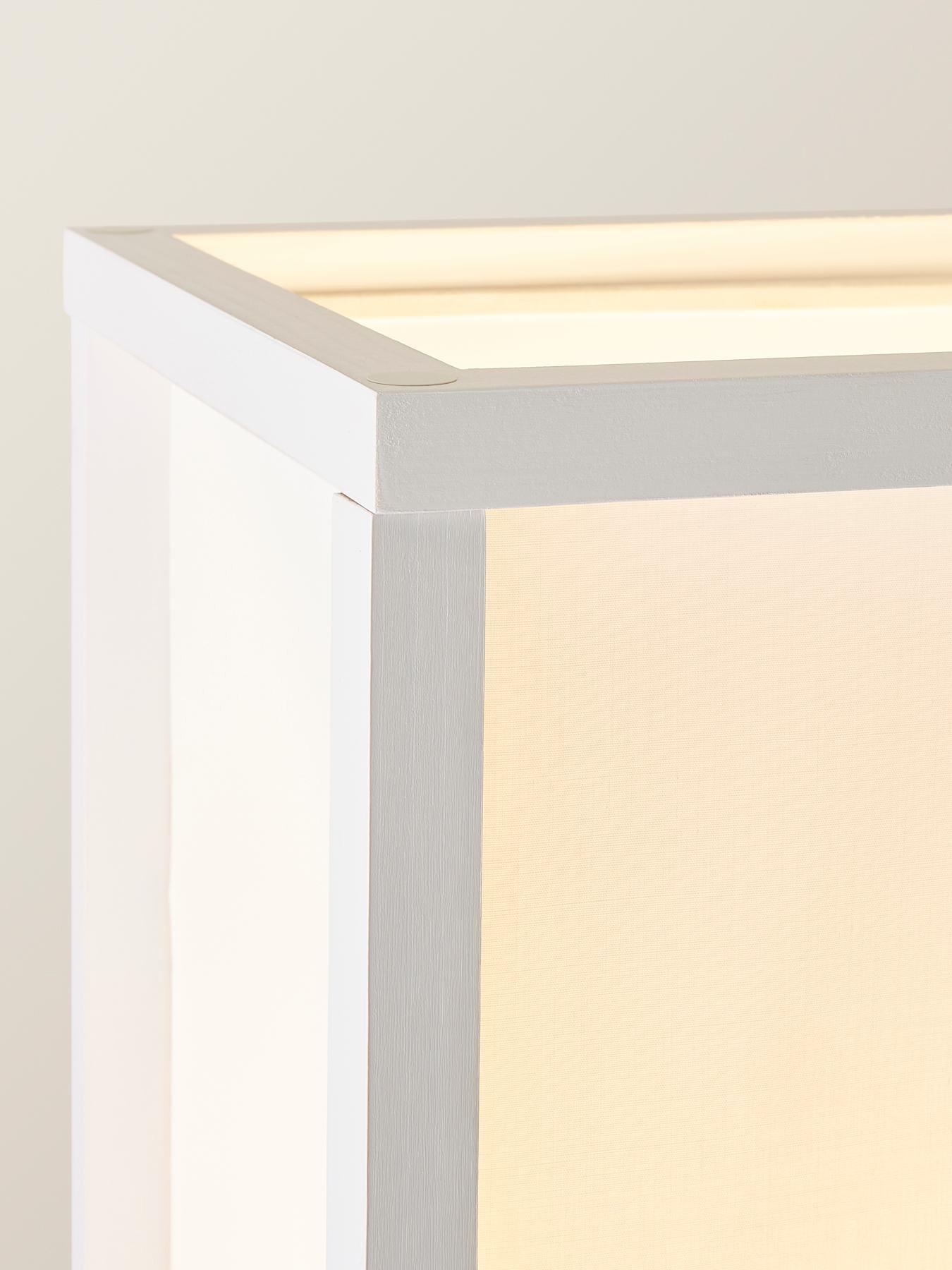 Image 3 of 7 of ValueLights Struttura Wooden Shelves Floor Lamp with Fabric Shade