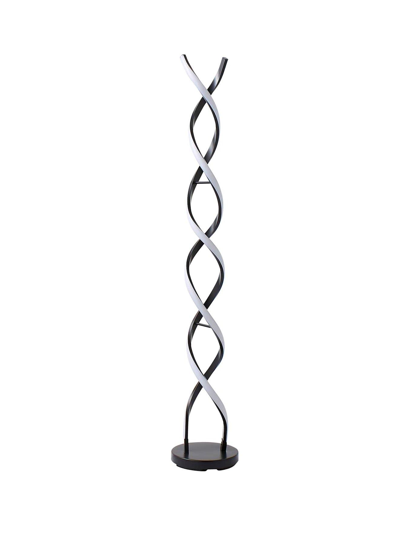 Image 2 of 6 of ValueLights Infinity Matt Black Double Twist Integrated Led Floor Lamp