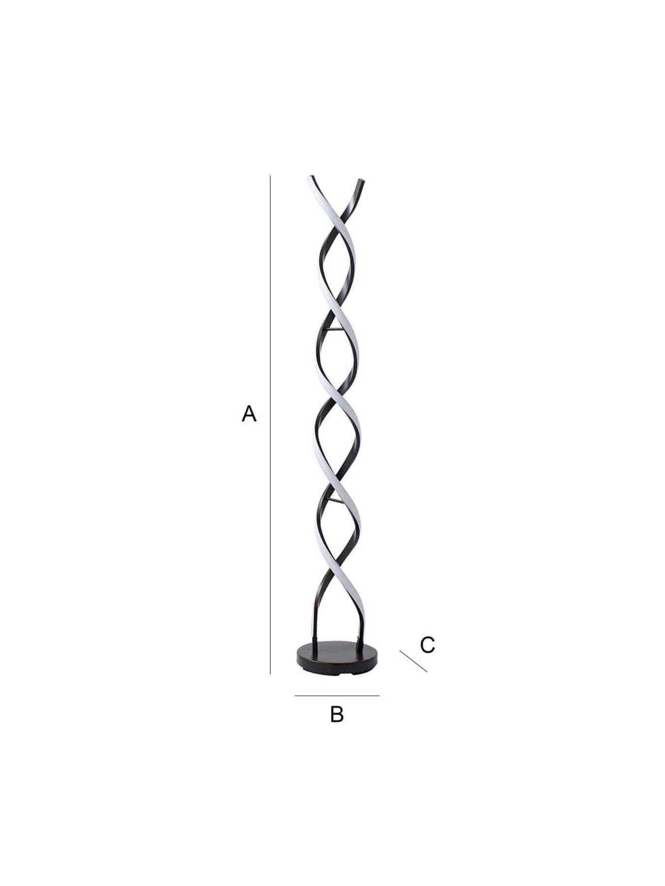 Image 6 of 6 of ValueLights Infinity Matt Black Double Twist Integrated Led Floor Lamp