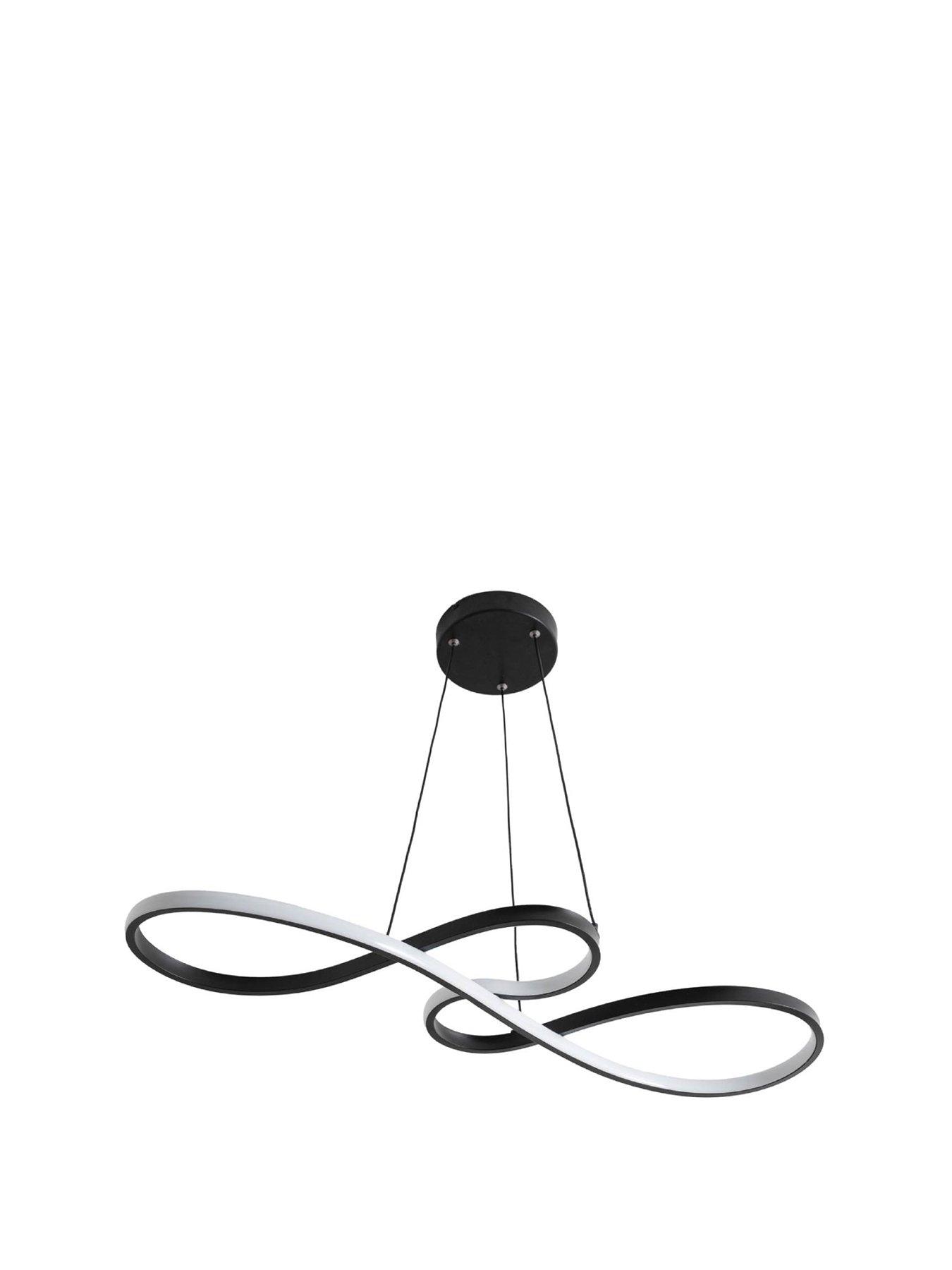 ValueLights Infinity Matte Black Loop Drop Bar Led Ceiling Pendant ...