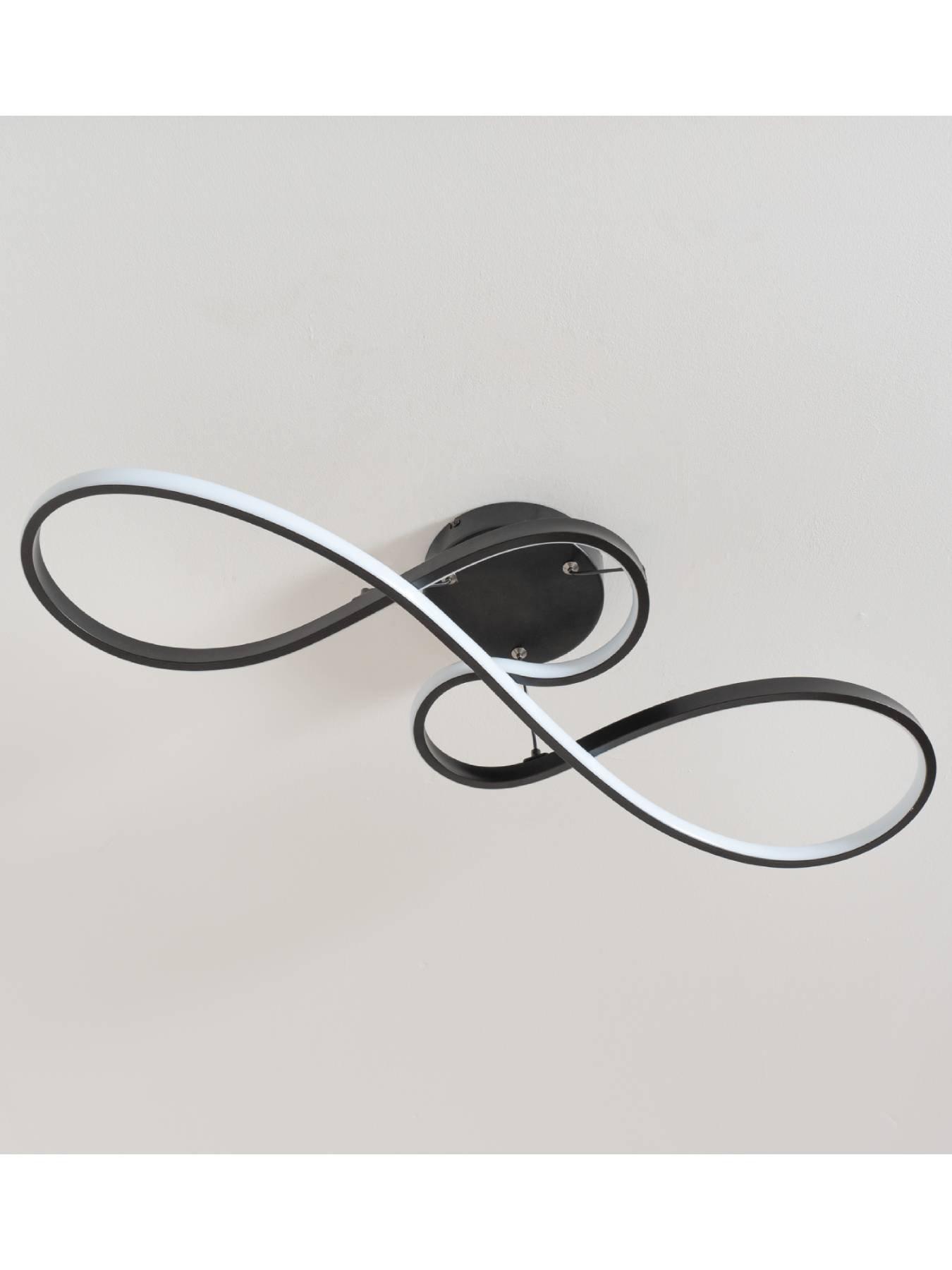 ValueLights Infinity Matte Black Loop Drop Bar Led Ceiling Pendant ...