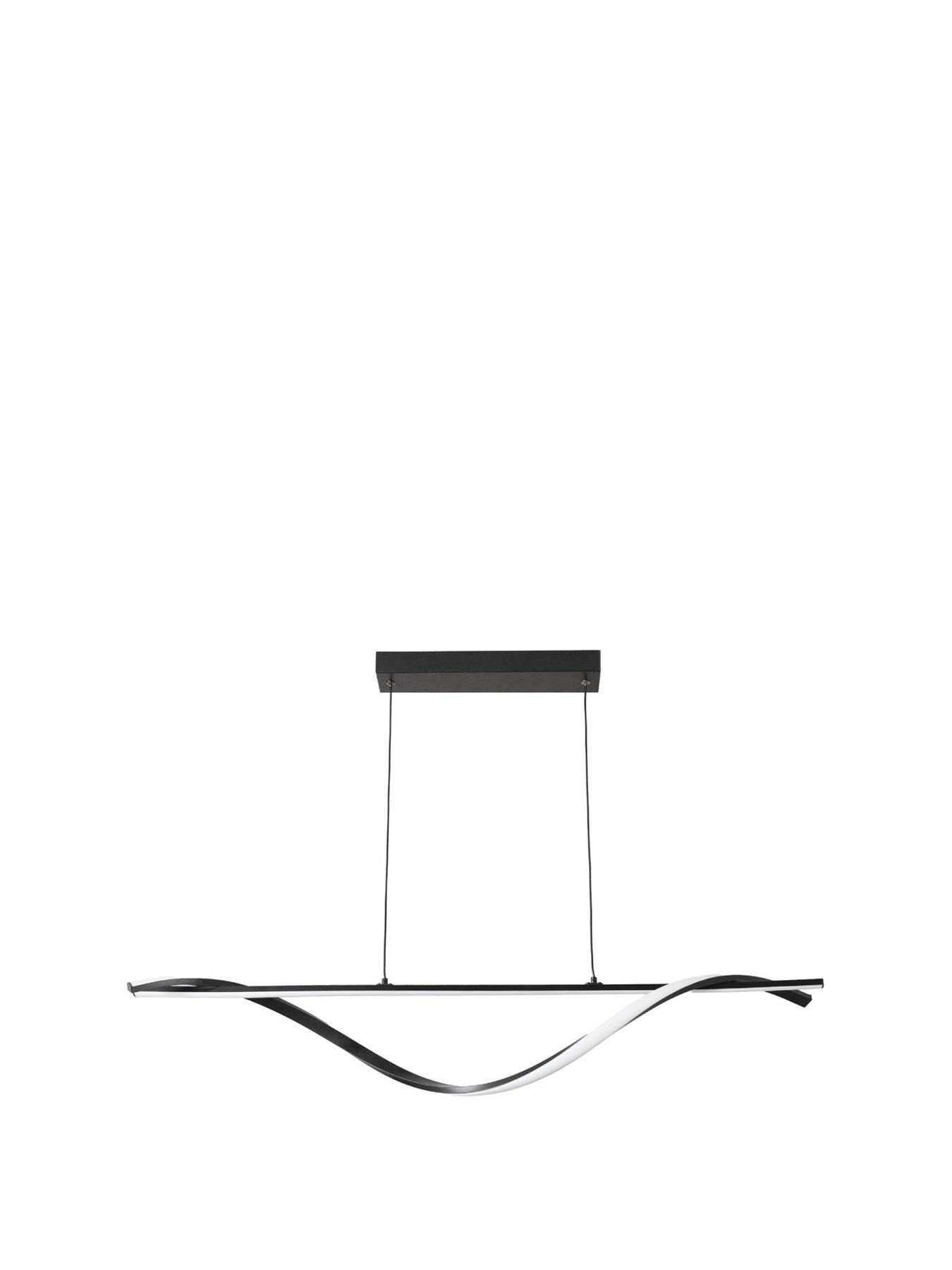 ValueLights Infinity Matte Black Twist Drop Bar Led Ceiling Pendant ...