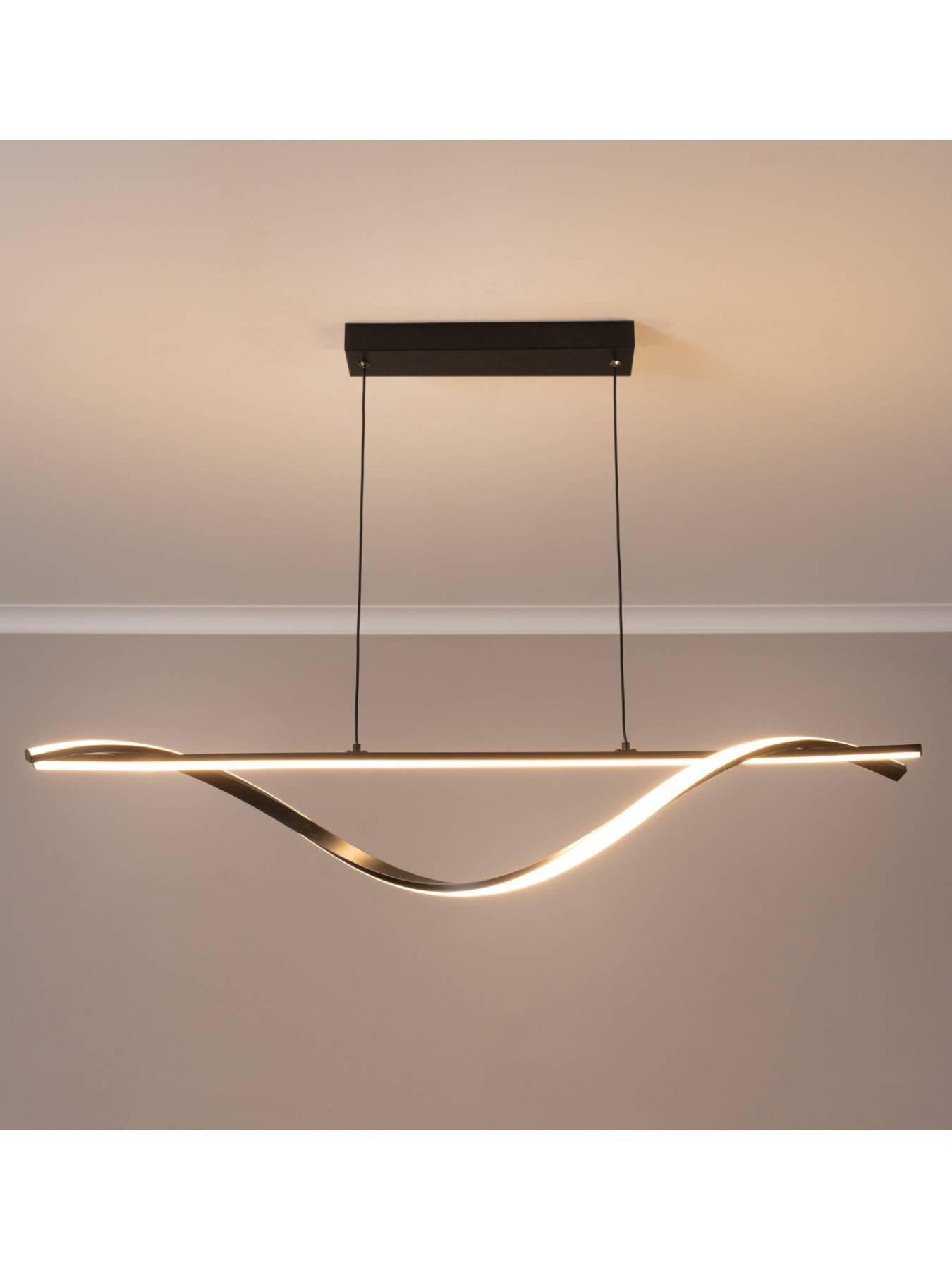 ValueLights Infinity Matte Black Twist Drop Bar Led Ceiling Pendant ...