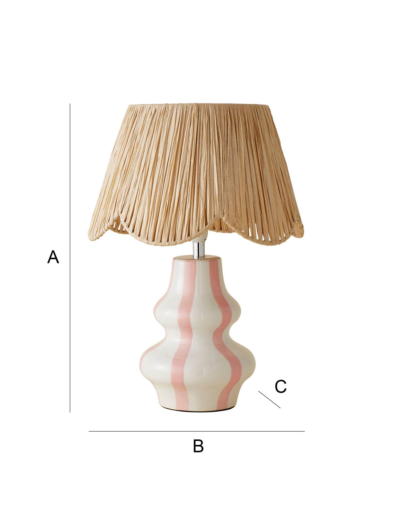 Image 7 of 7 of ValueLights Perrie Blush Ceramic Table Lamp