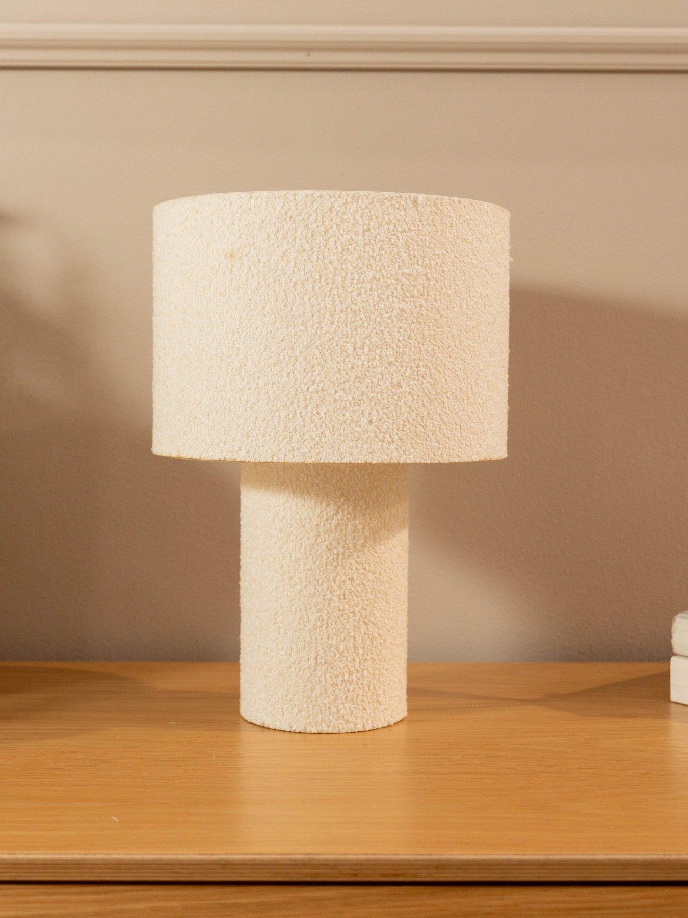 ValueLights Ash Natural Boucle Table Lamp