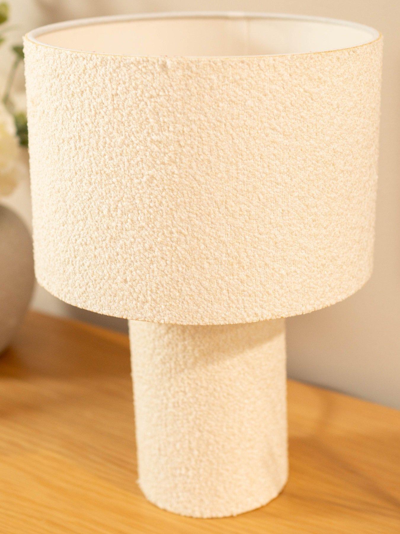 Image 3 of 5 of ValueLights Ash Natural Boucle Table Lamp