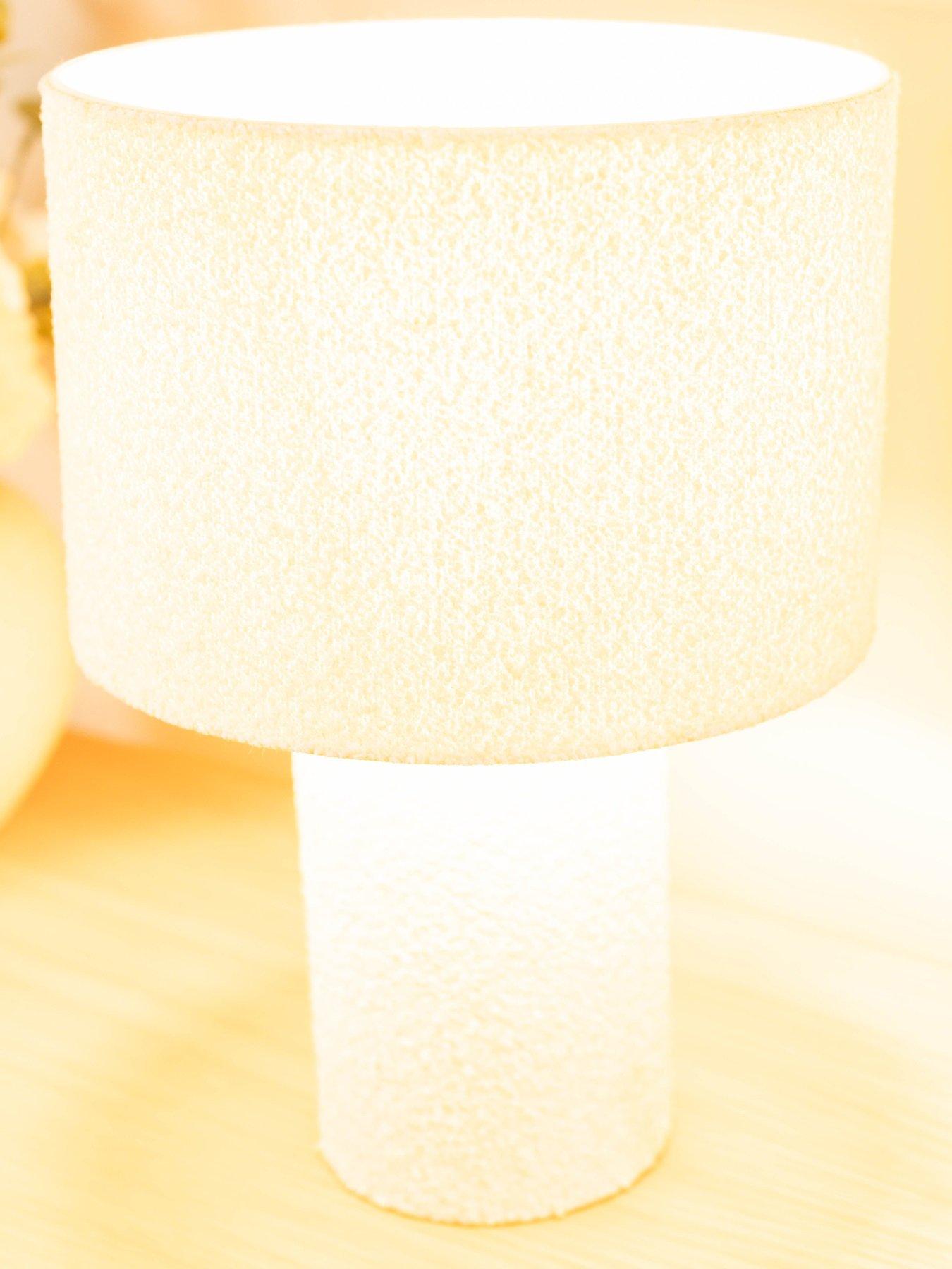 Image 5 of 5 of ValueLights Ash Natural Boucle Table Lamp