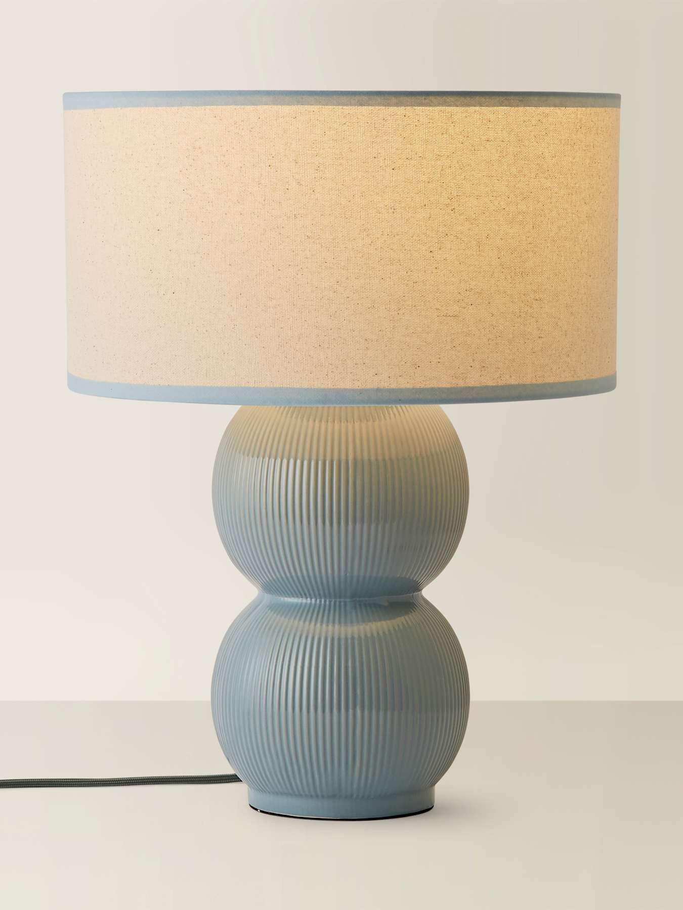 Image 5 of 6 of ValueLights Gemma Stacked Ribbed Green Glazed Table Lamp
