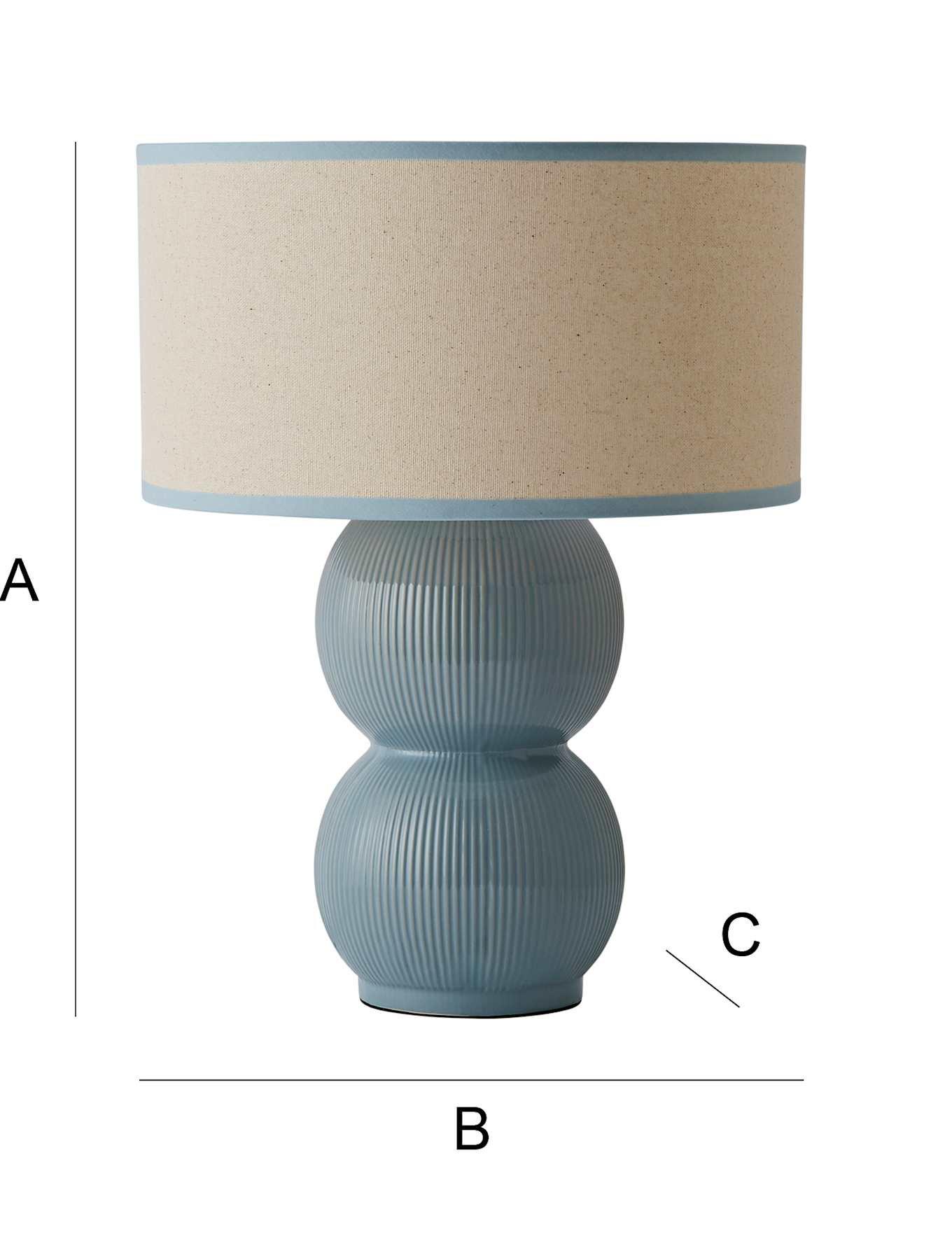 Image 6 of 6 of ValueLights Gemma Stacked Ribbed Green Glazed Table Lamp