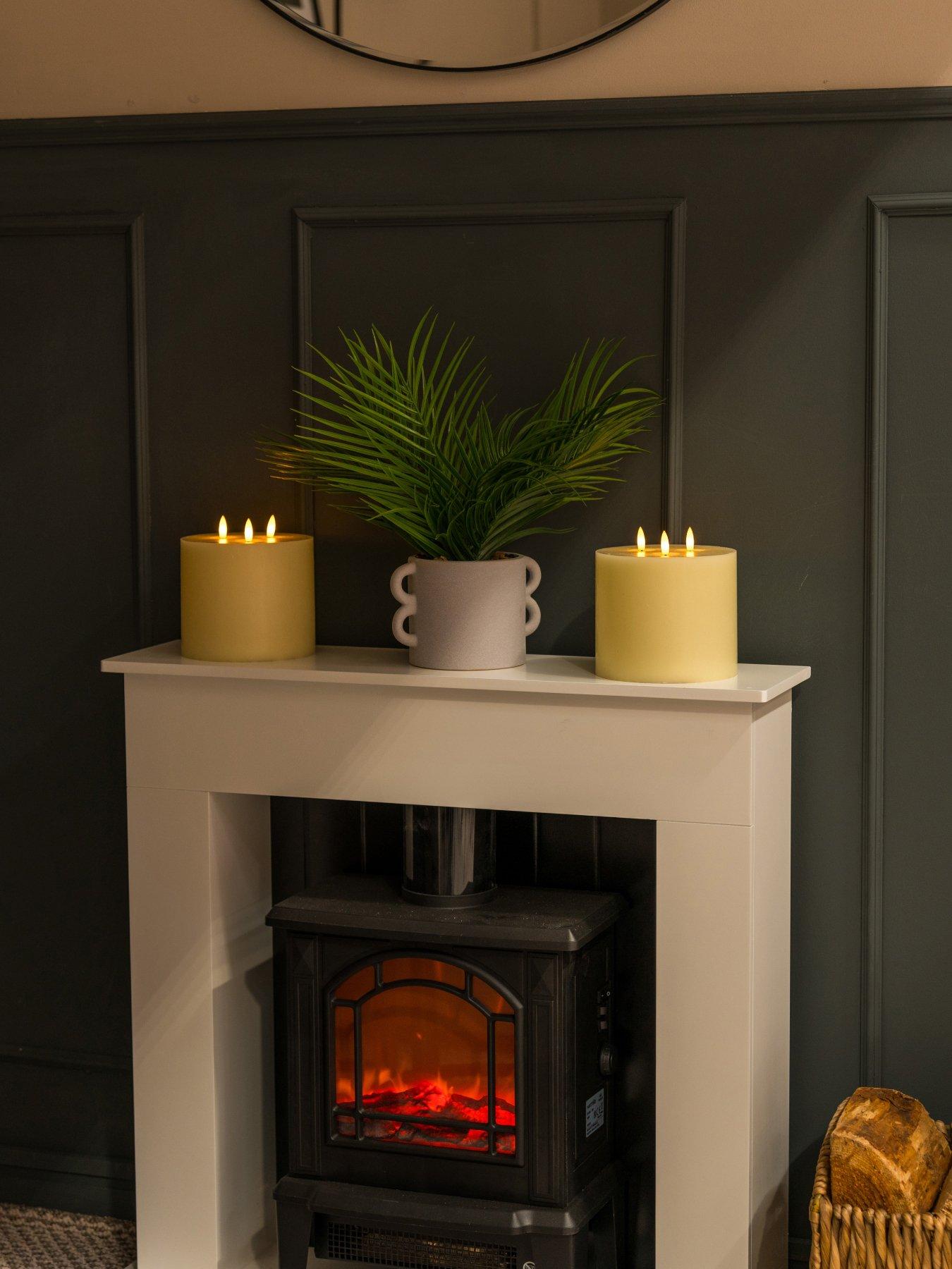 Image 1 of 7 of ValueLights Set Of 2 Led 3 Wick Flickering Candle With Remote Control