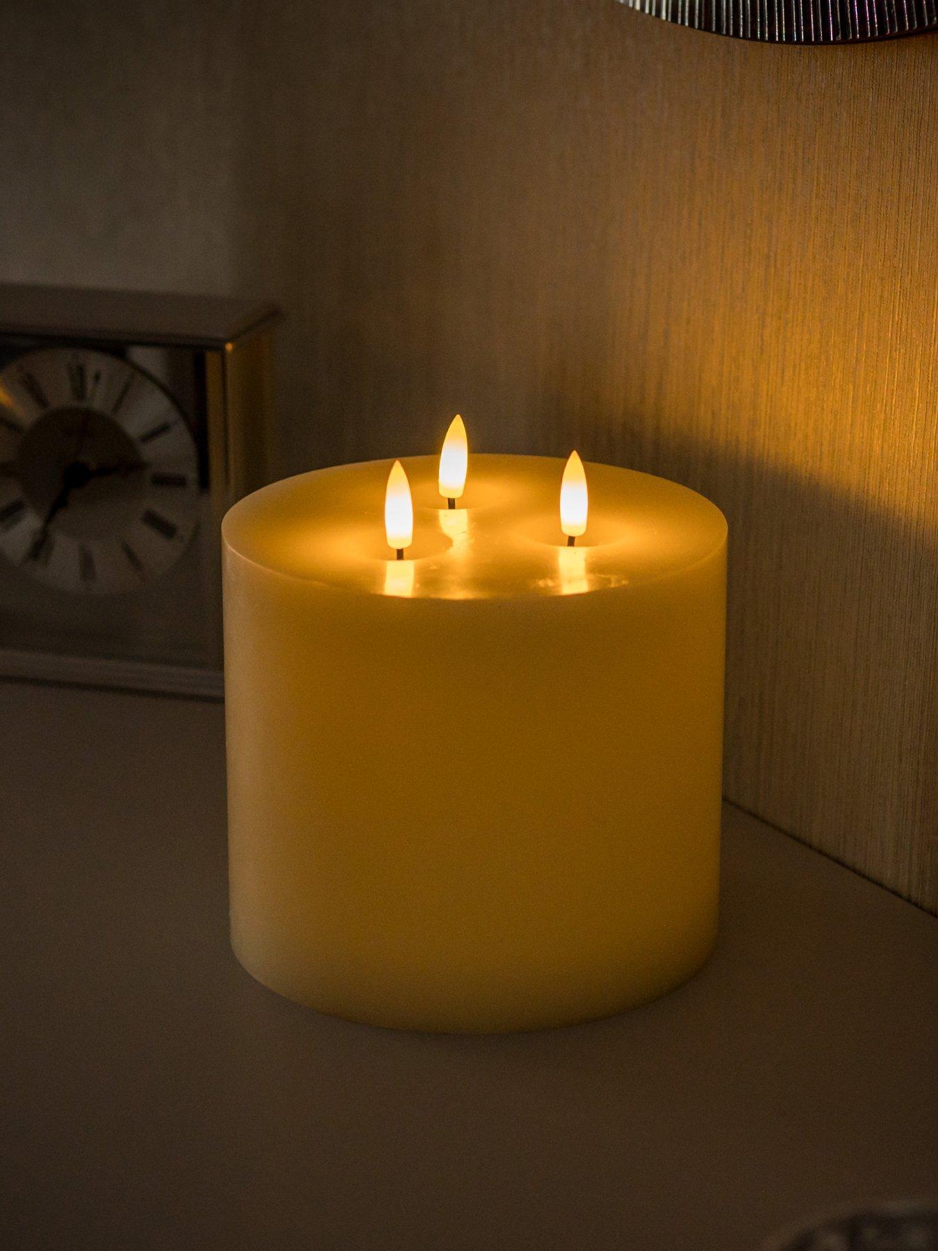 Image 4 of 7 of ValueLights Set Of 2 Led 3 Wick Flickering Candle With Remote Control