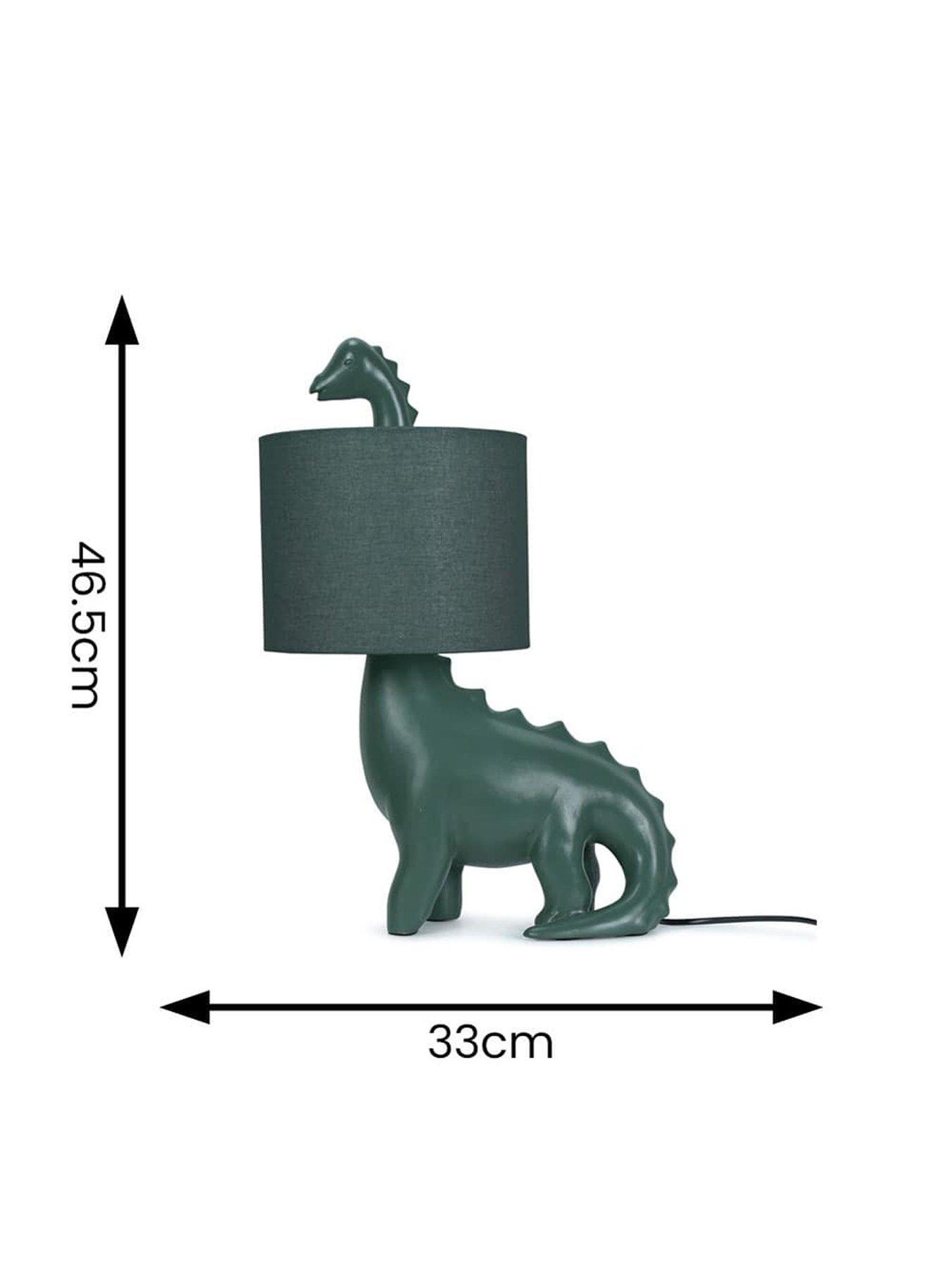 Image 7 of 7 of ValueLights Forest Green Dinosaur Table Lamp With Shade