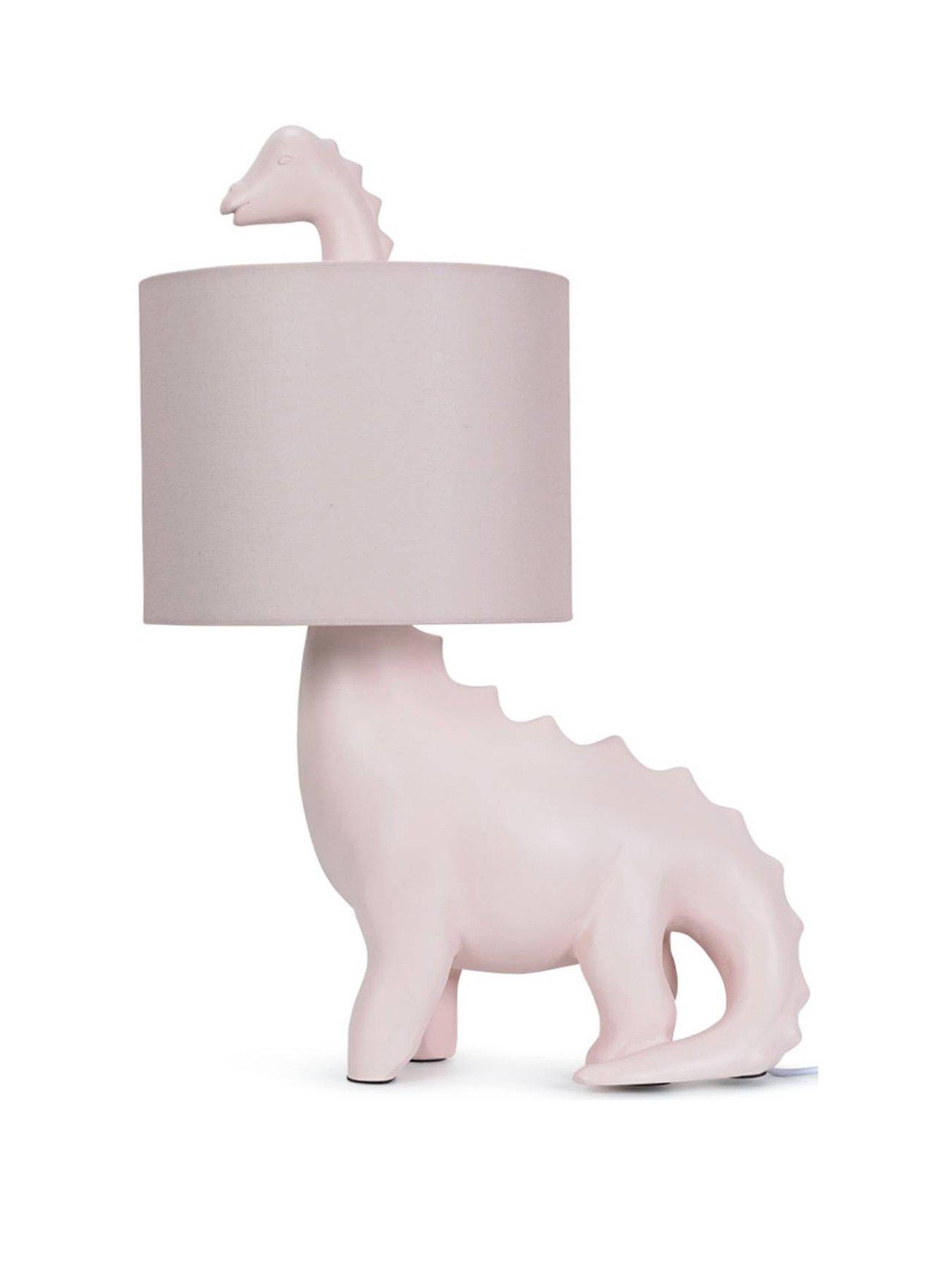 Image 2 of 7 of ValueLights Pink Dinosaur Table Lamp With Pink Shade