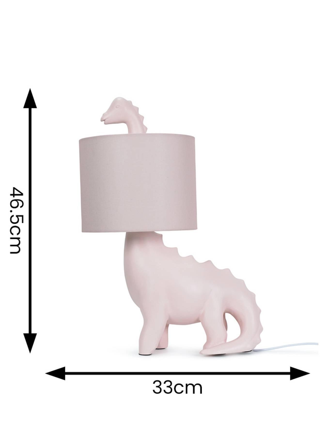 Image 4 of 7 of ValueLights Pink Dinosaur Table Lamp With Pink Shade