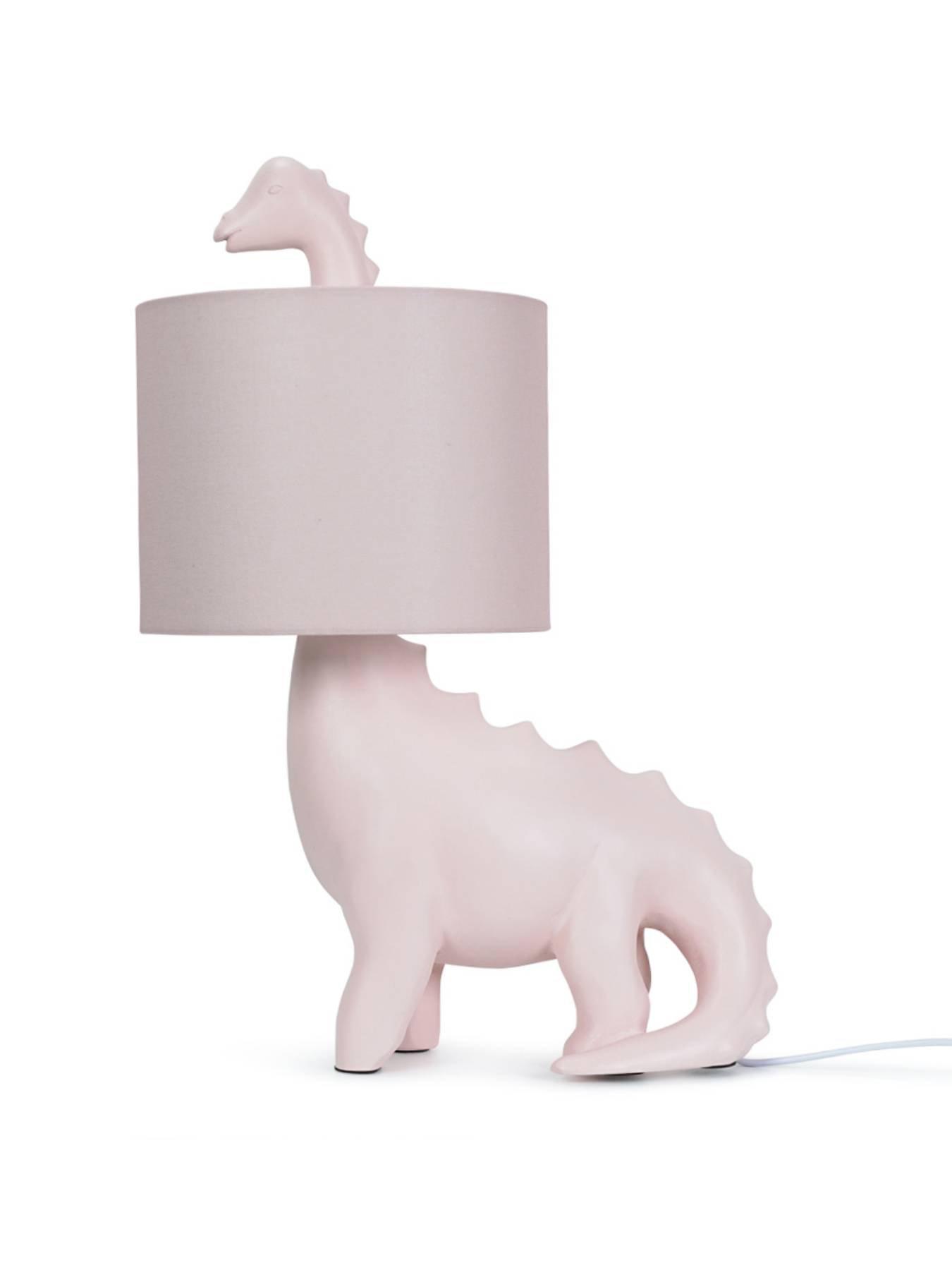 Image 5 of 7 of ValueLights Pink Dinosaur Table Lamp With Pink Shade