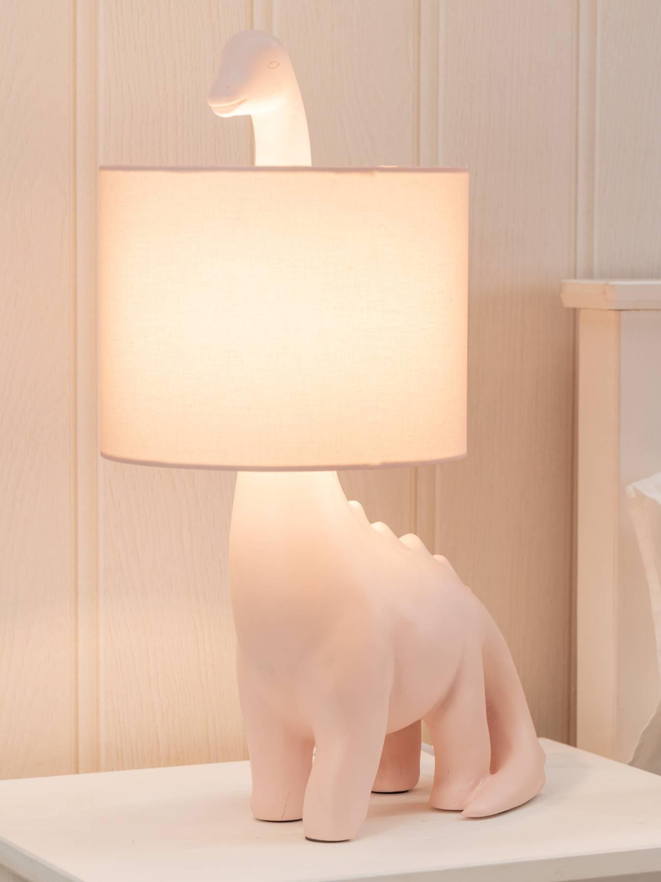Image 6 of 7 of ValueLights Pink Dinosaur Table Lamp With Pink Shade
