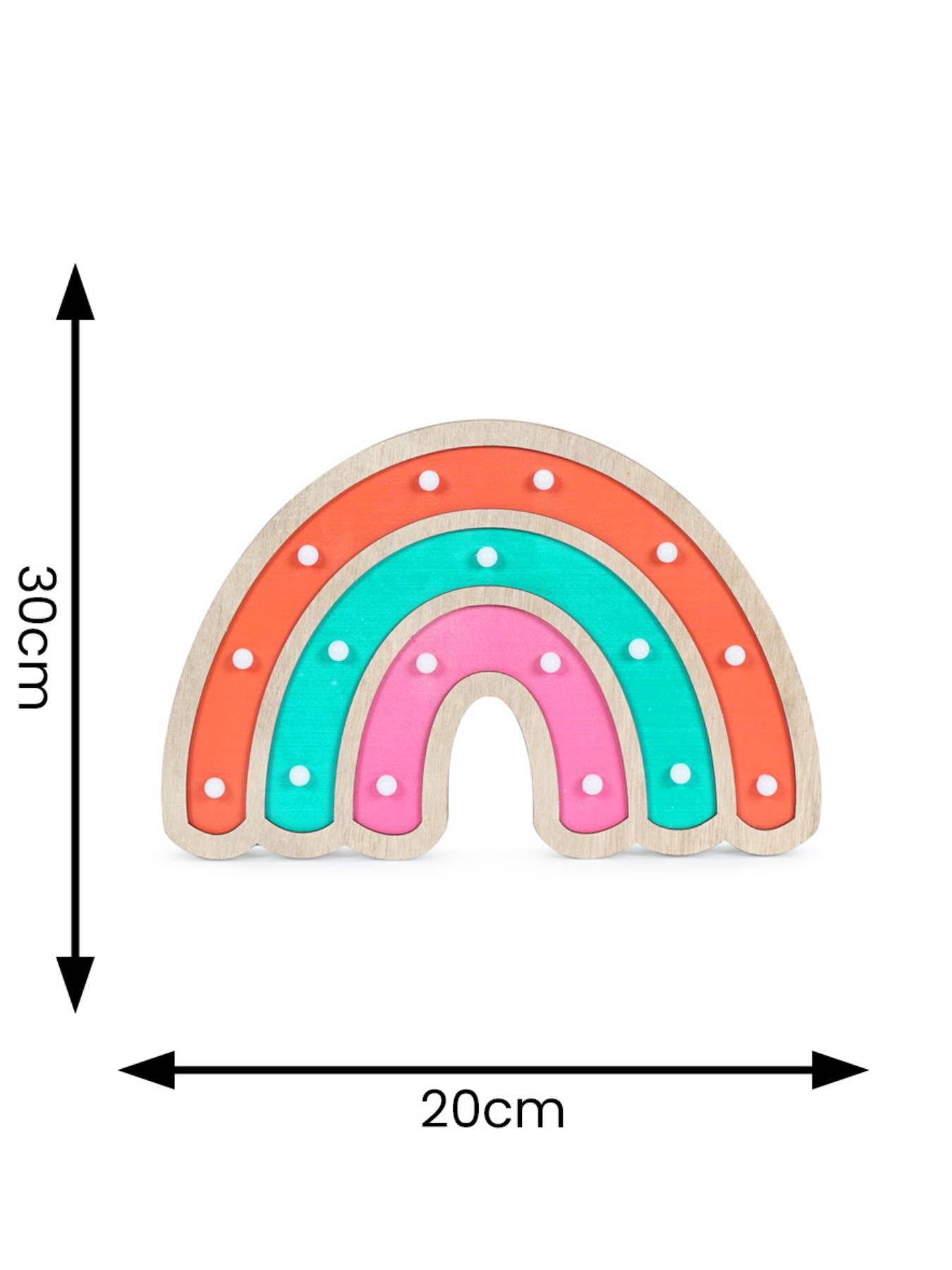 Image 5 of 7 of ValueLights Wooden Rainbow Table Lamp