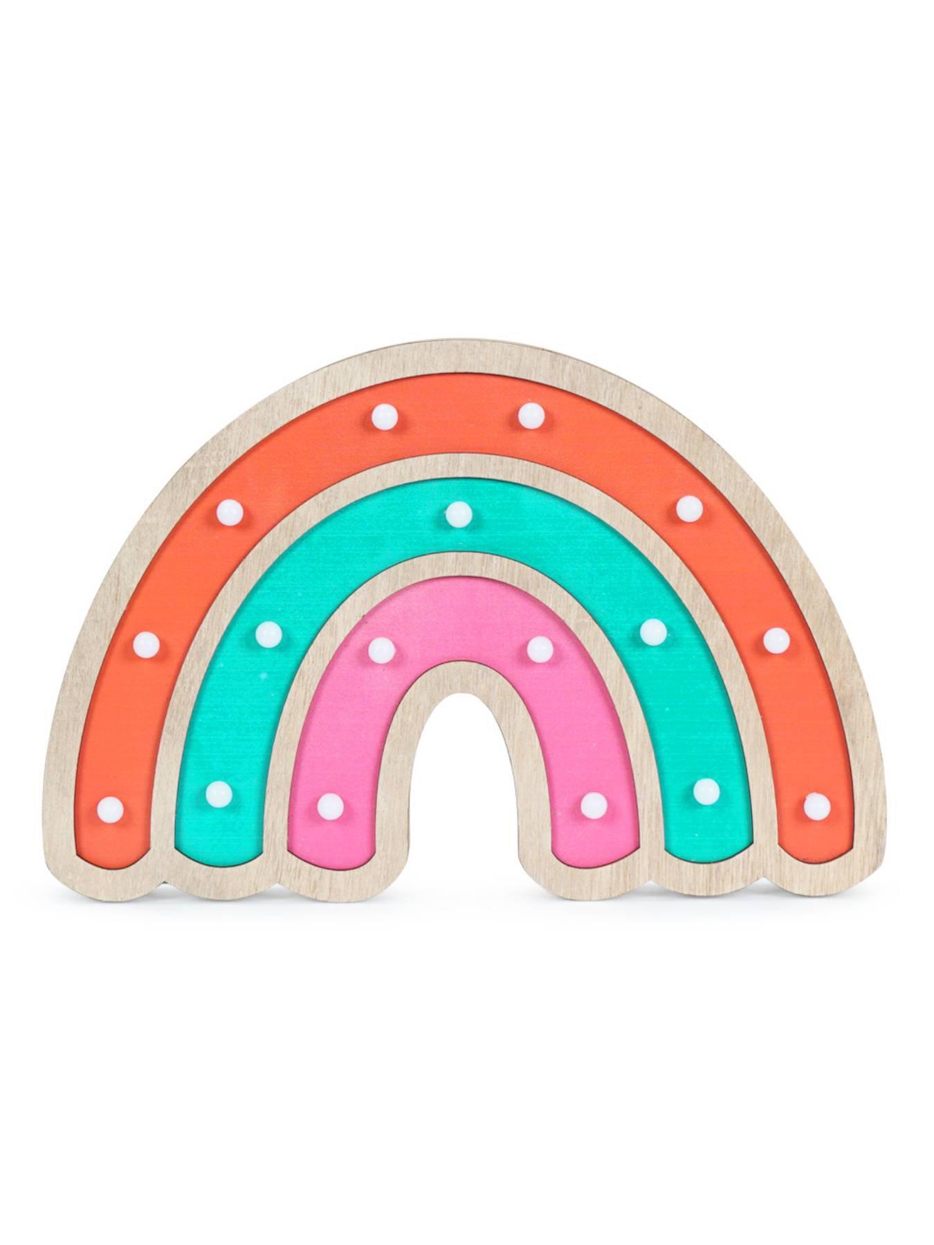 Image 6 of 7 of ValueLights Wooden Rainbow Table Lamp