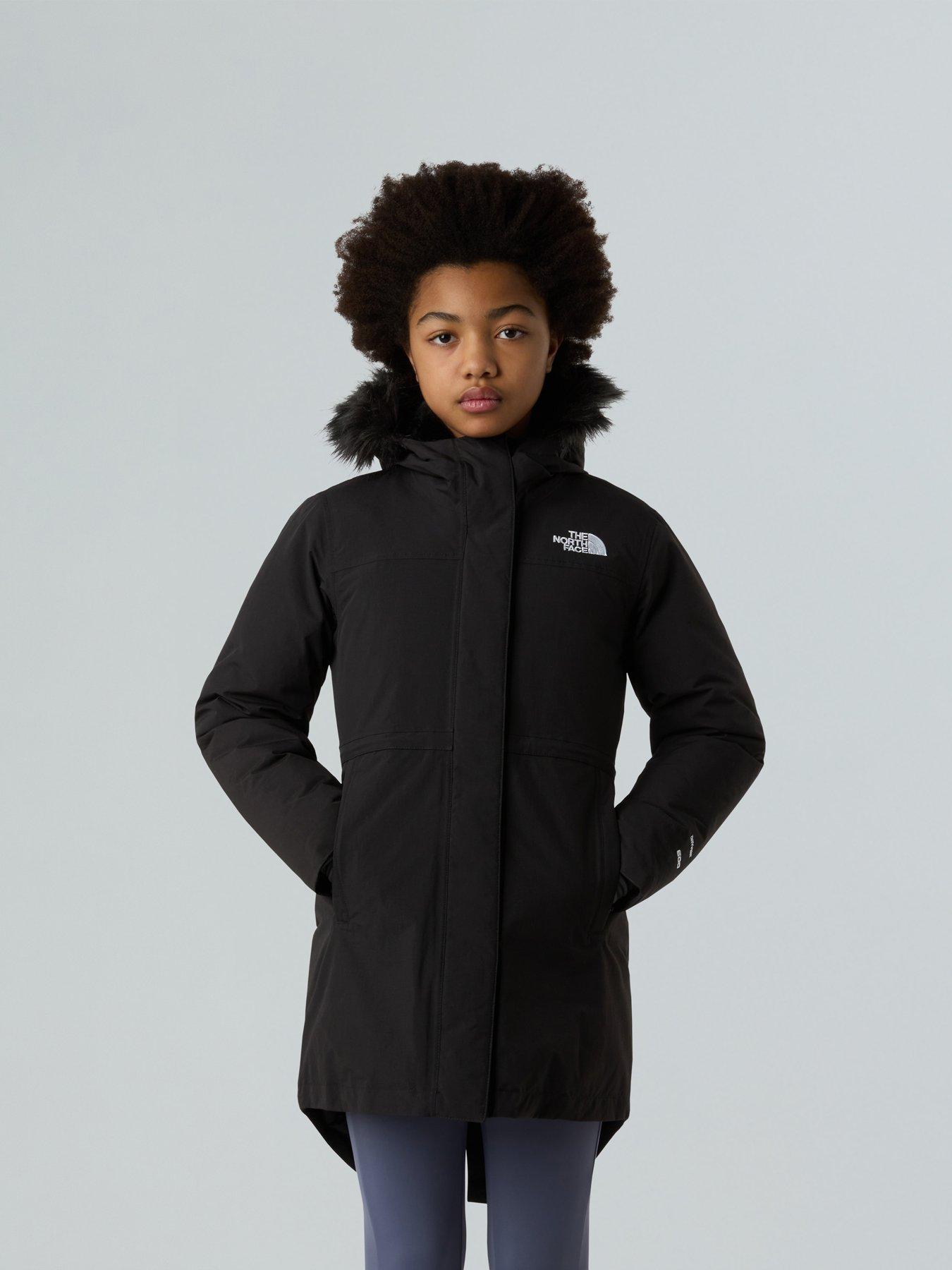 Image 1 of 5 of The North Face Girls Arctic Parka Jacket- Black