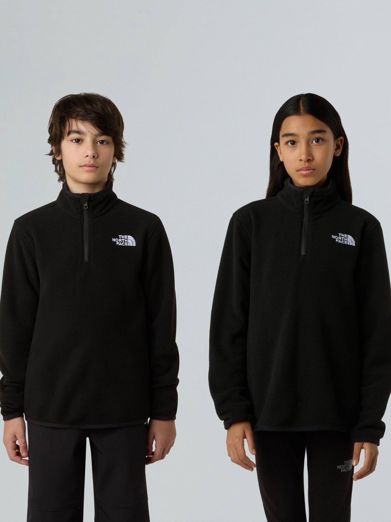 The North Face Teen Glacier 1/4 Zip Pullover - Black