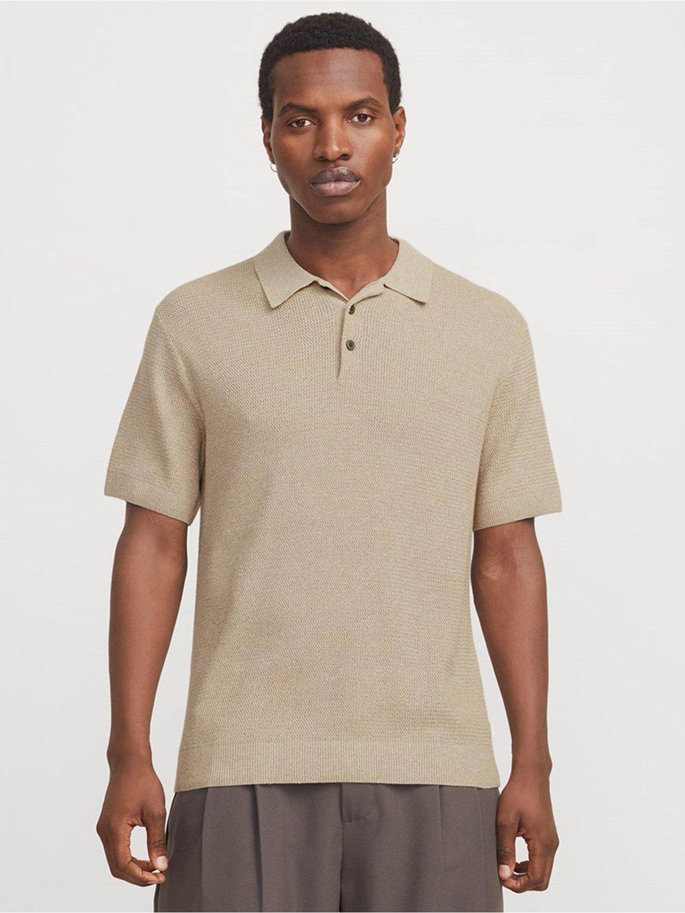 Jack & Jones Premium Knitted Polo Shirt - Beige