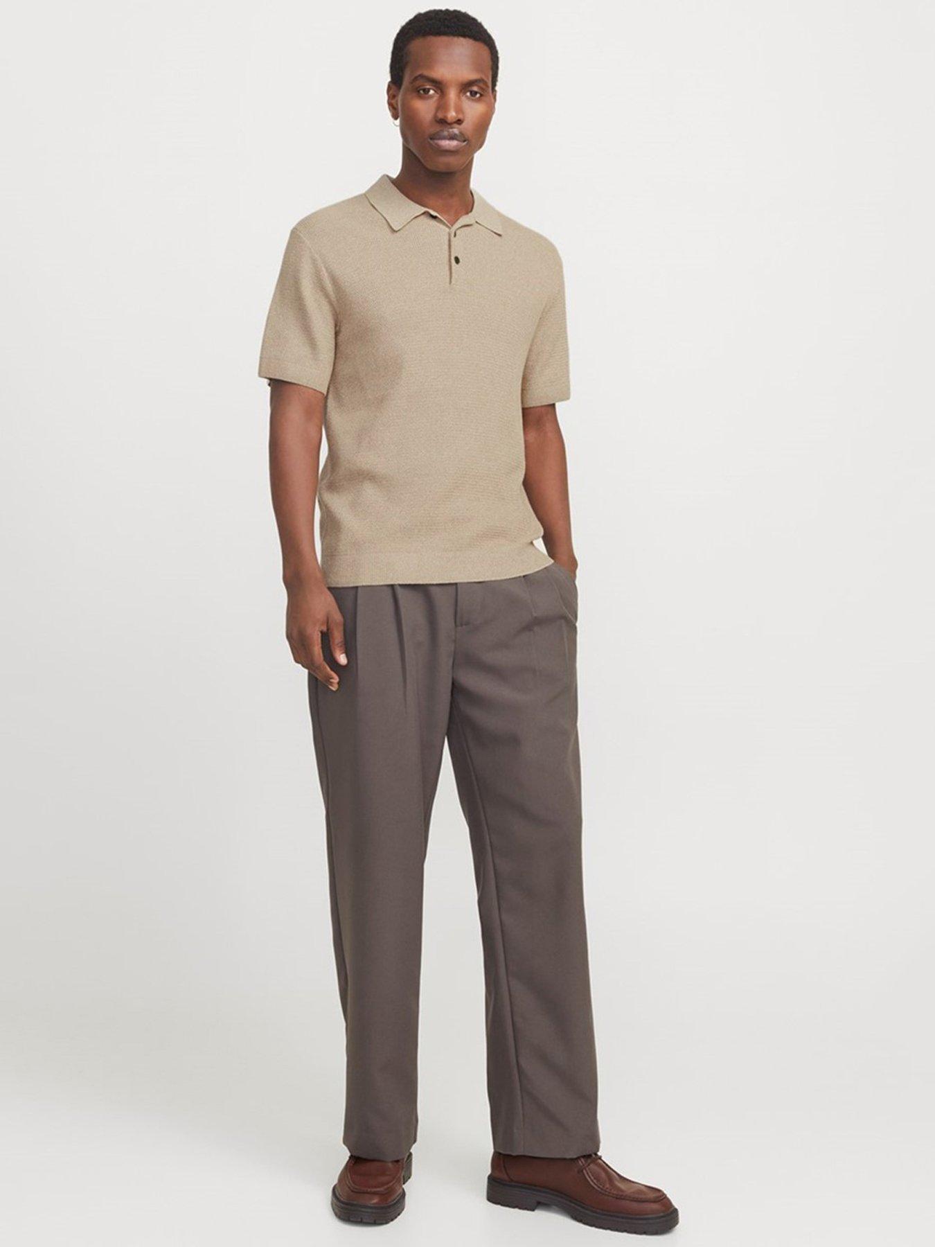 Image 3 of 6 of Jack & Jones Jack &amp; Jones Premium Knitted Polo Shirt - Beige