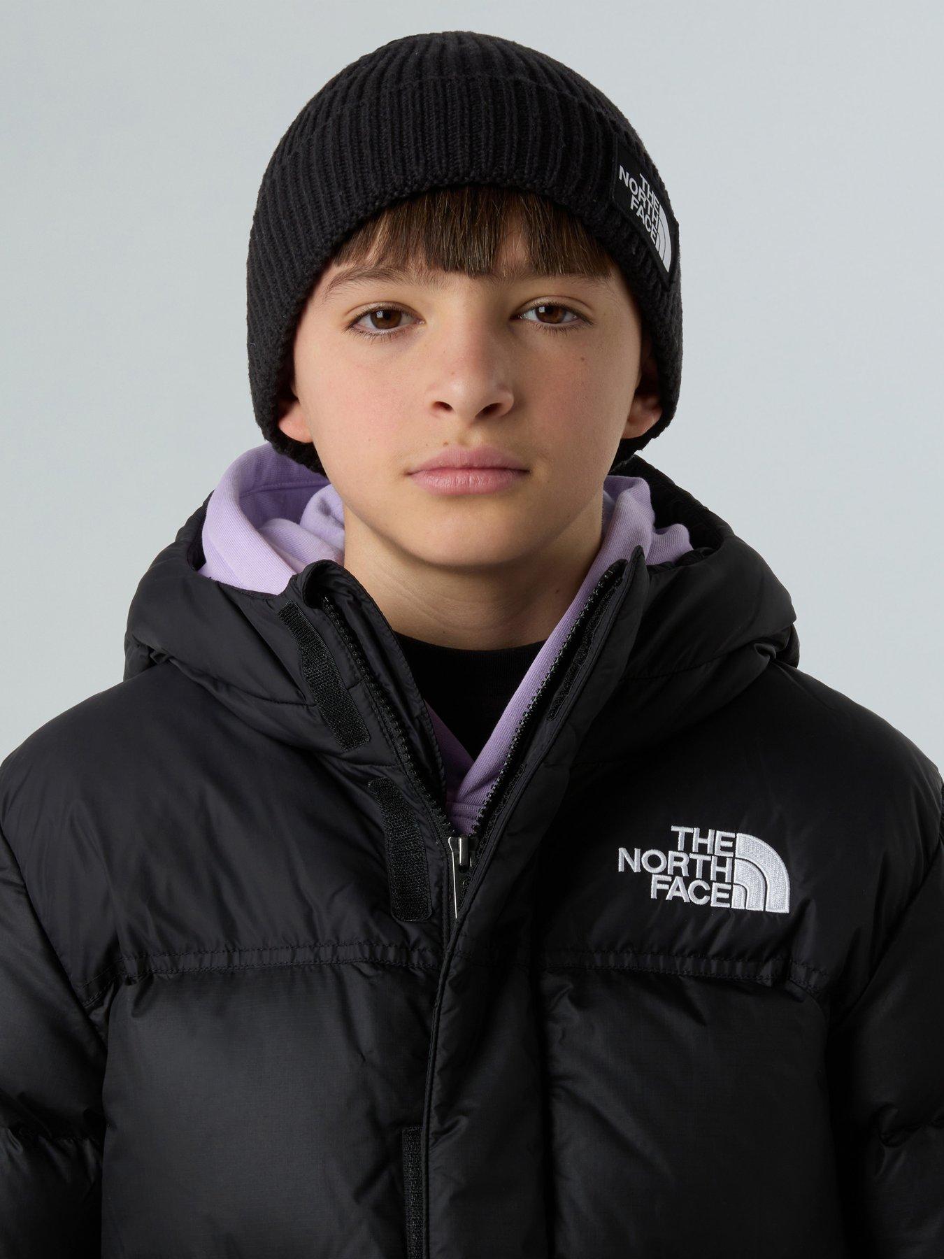 Image 2 of 3 of The North Face Kids Logo Box Cuffed Beanie Hat - Black