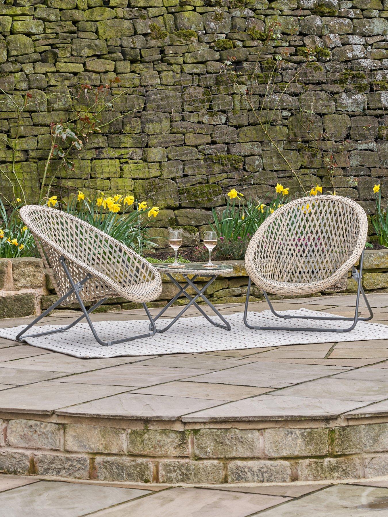 undefined Tobs Outdoor Grey Foldable Loungers Set