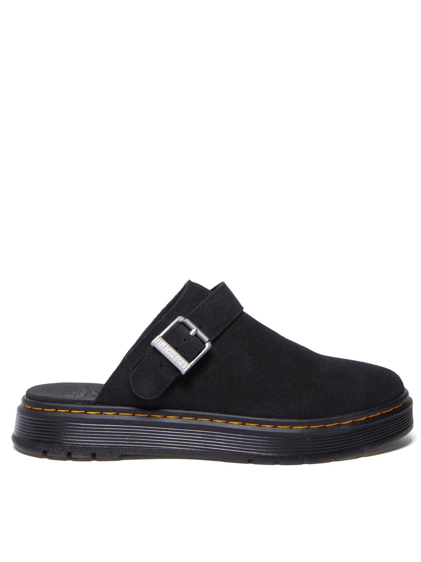 Dr Martens: Brookline Bronx Suede Slip On Mule Sandals - Black