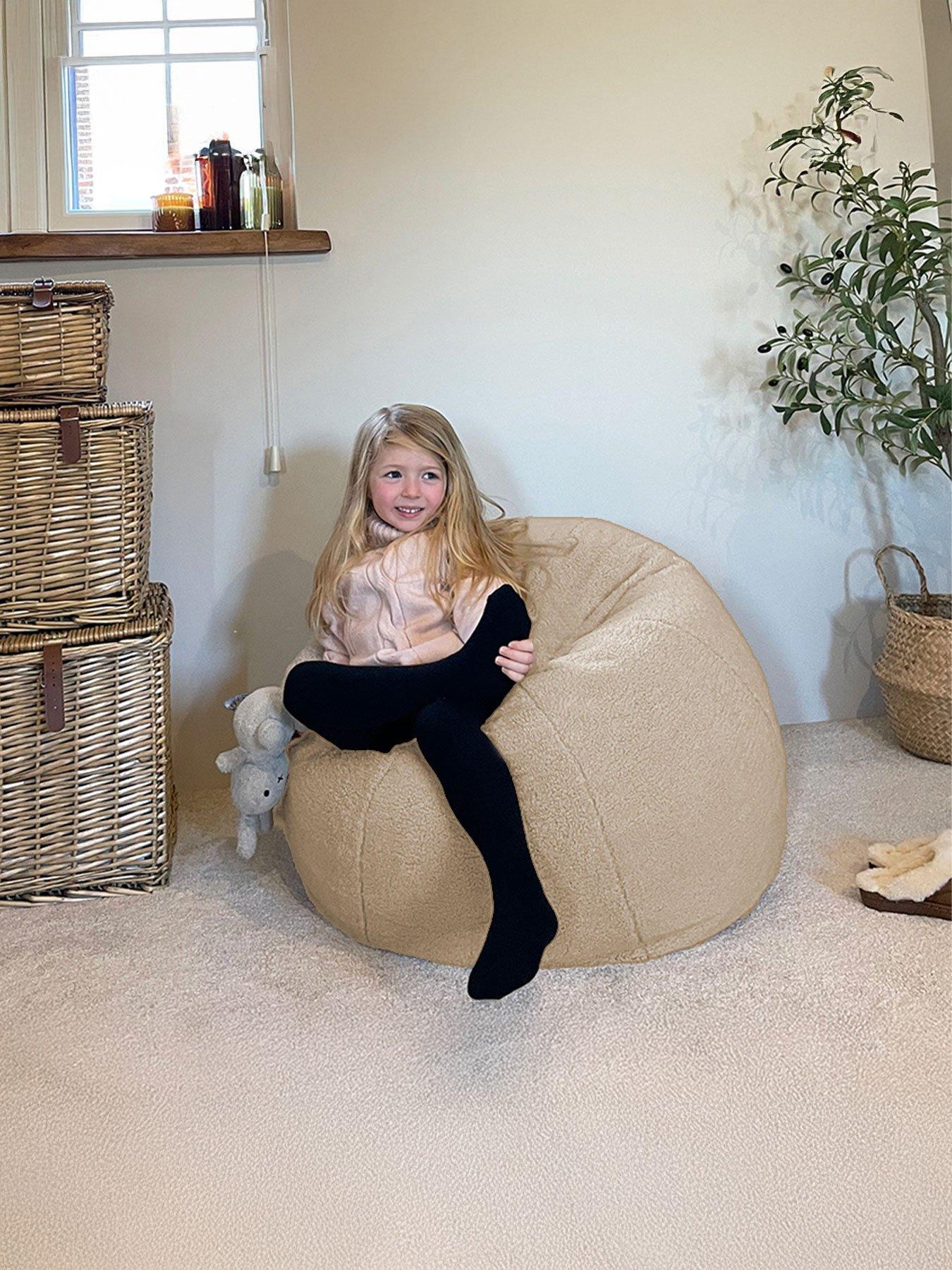 Image 3 of 6 of rucomfy Teddy Fleece Kids Slouchbag Beanbag