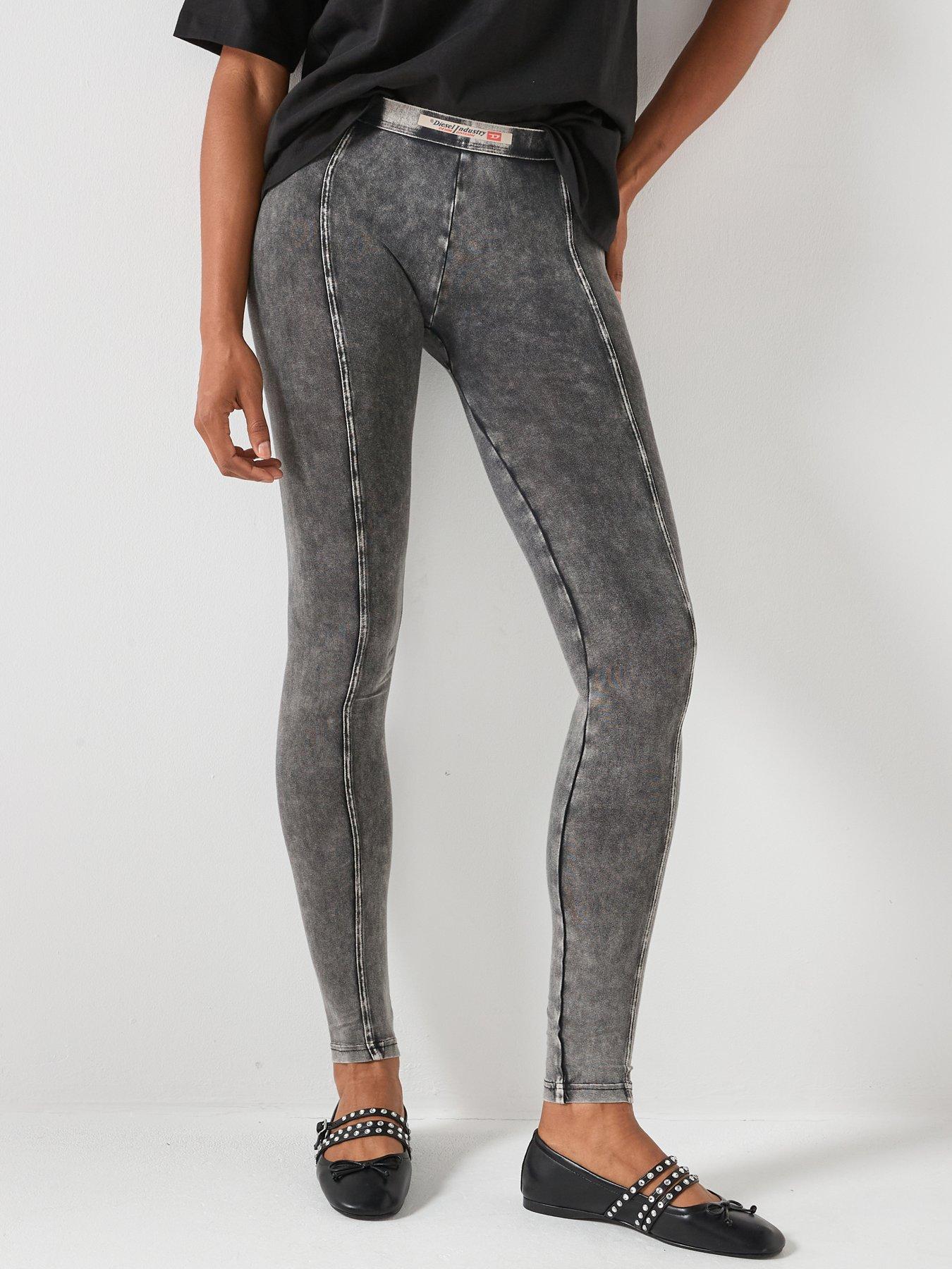 Diesel Athena-Denim Look Leggings - Black