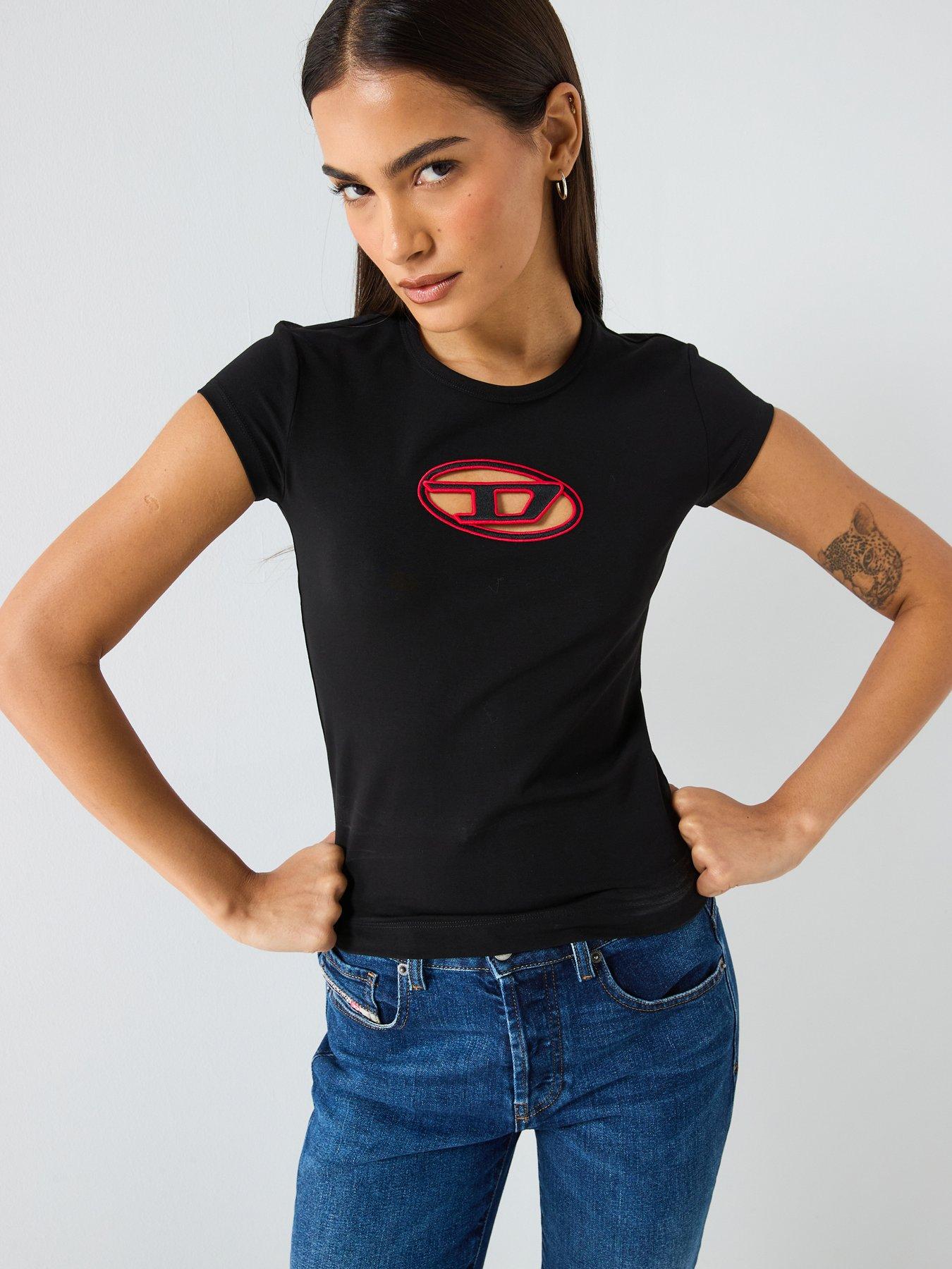 Diesel T-Angie Short Sleeve Logo T-Shirt - Black