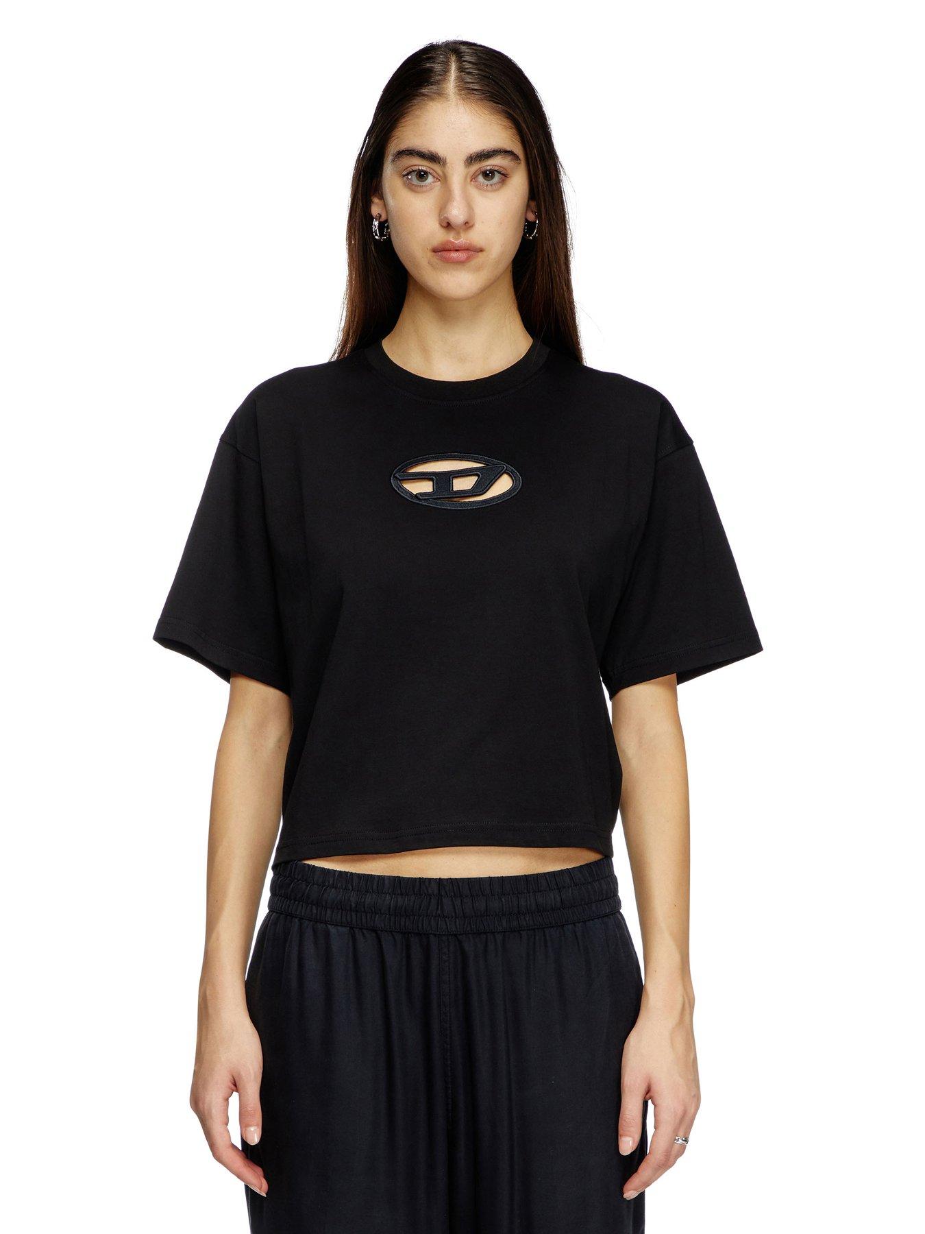 undefined Diesel T-buxt Crop Short Sleeve Logo T-shirt - Black