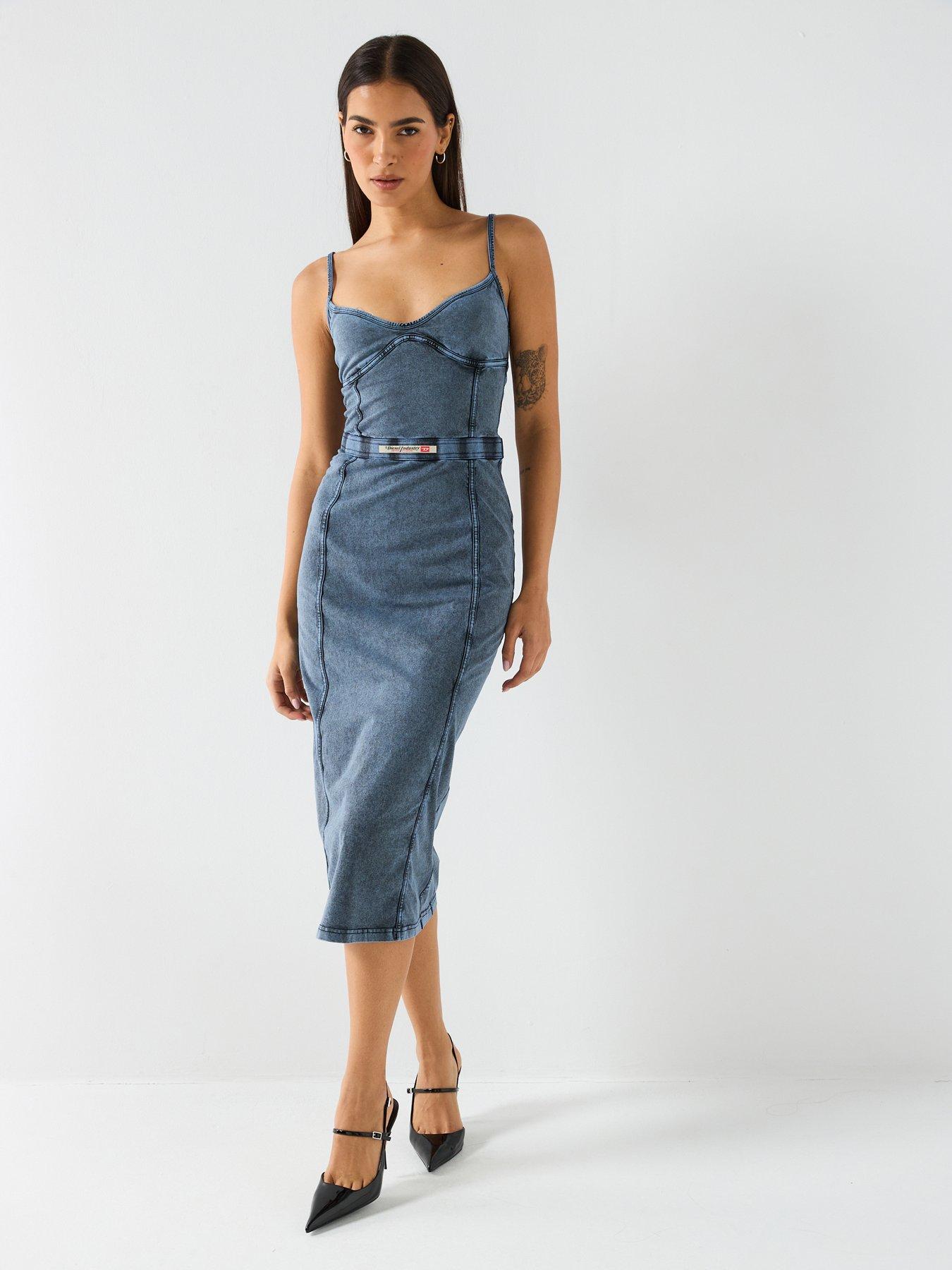 diesel bodycon dress Regina Blue Lace Maxi Dress
