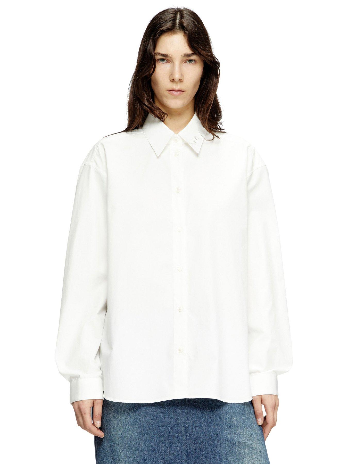 Diesel S-simply Long Sleeve Boyfriend Shirt - White