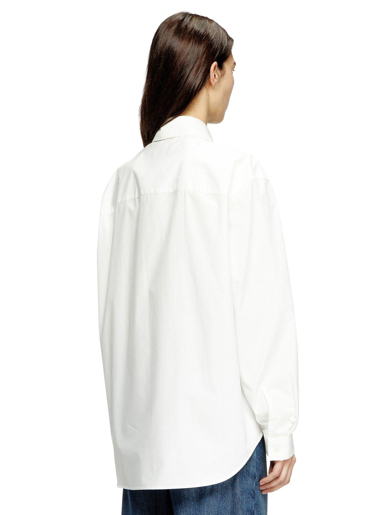 Image 2 of 4 of Diesel S-Simply Long Sleeve Boyfriend Shirt - White