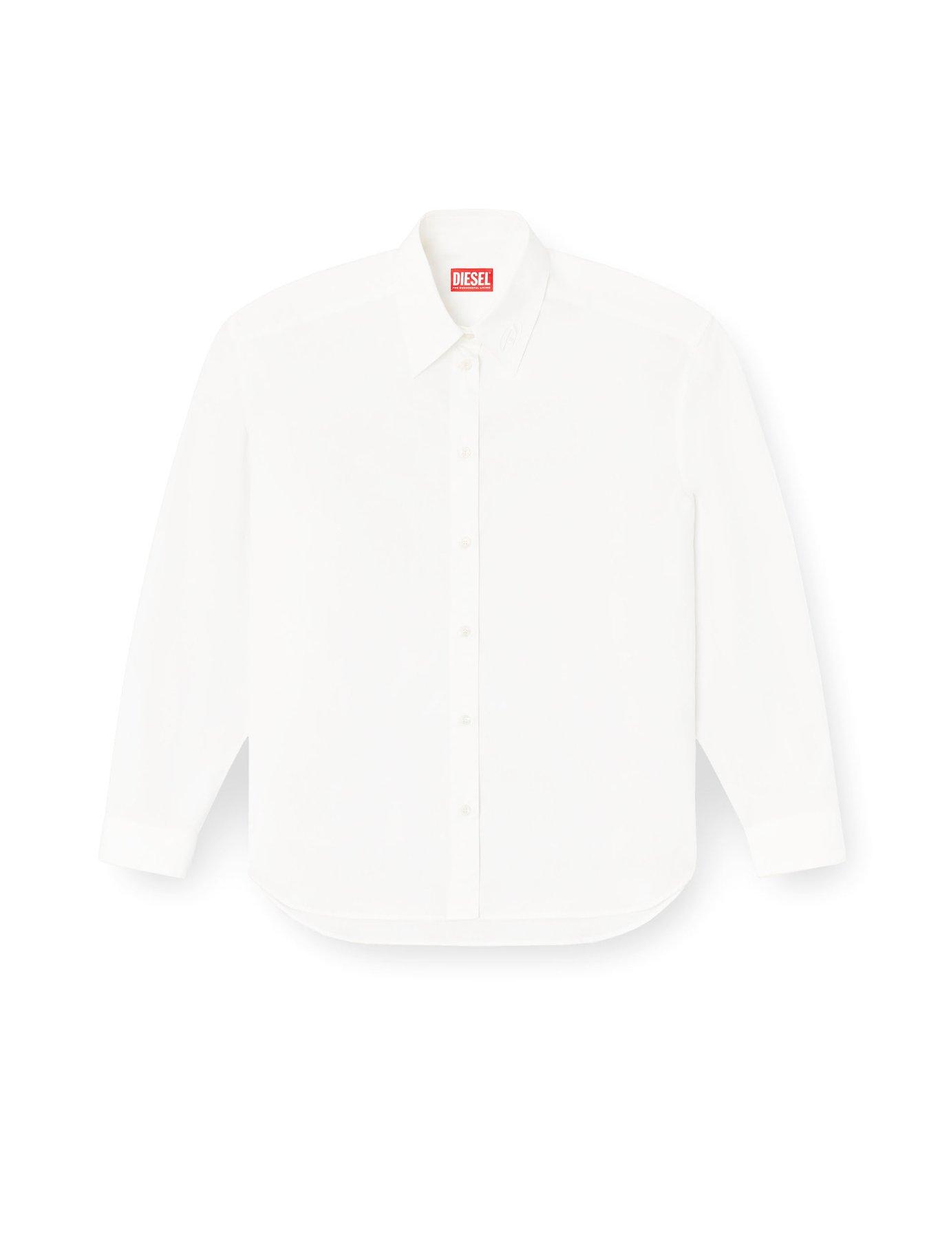Image 4 of 4 of Diesel S-Simply Long Sleeve Boyfriend Shirt - White