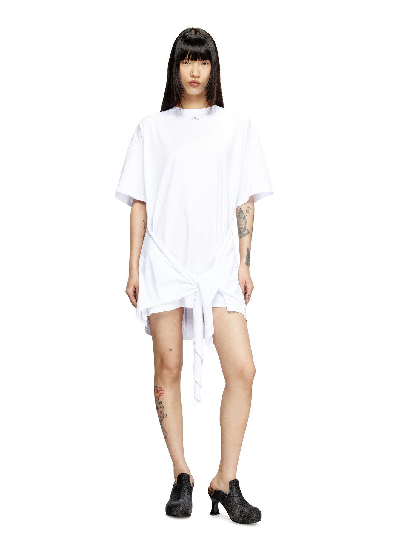 Diesel D-Eivor Wrap T-Shirt Dress - White