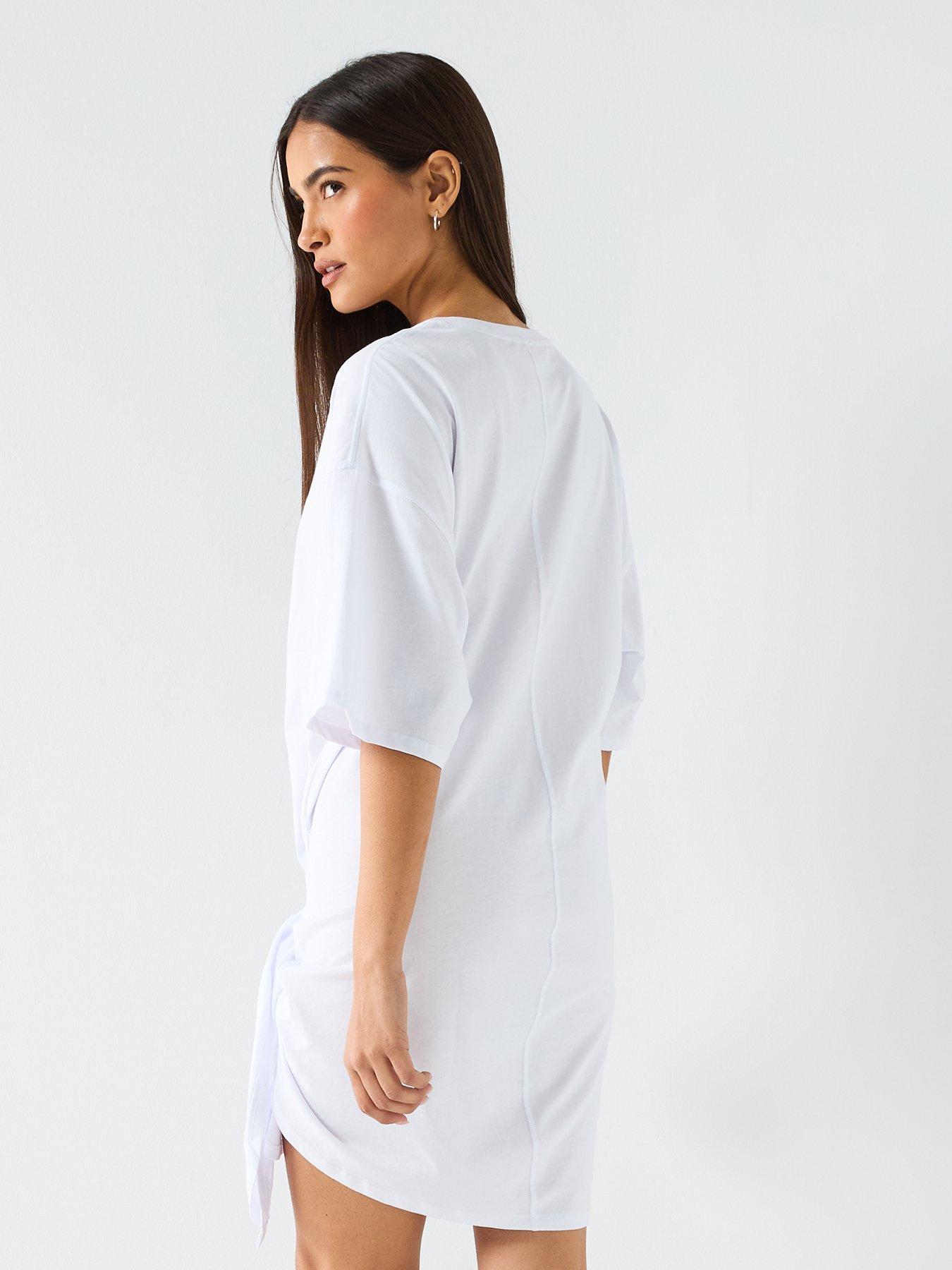 Image 5 of 6 of Diesel D-Eivor Wrap T-Shirt Dress - White